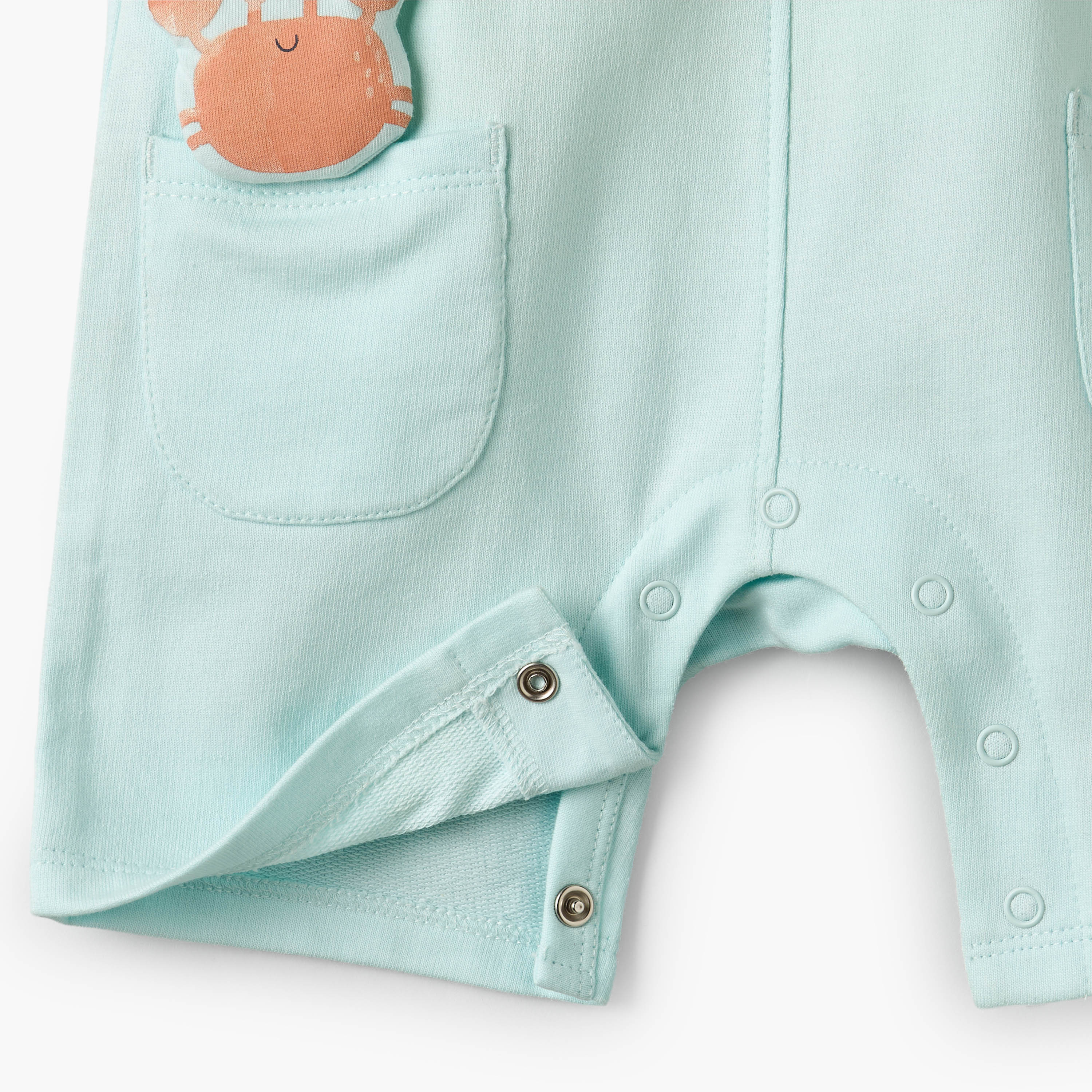 Juniors Crew Neck Short Sleeves T-shirt and Dungaree set with Beach Theme Applique-baby-boys-clothing-setsandcoords-image-6