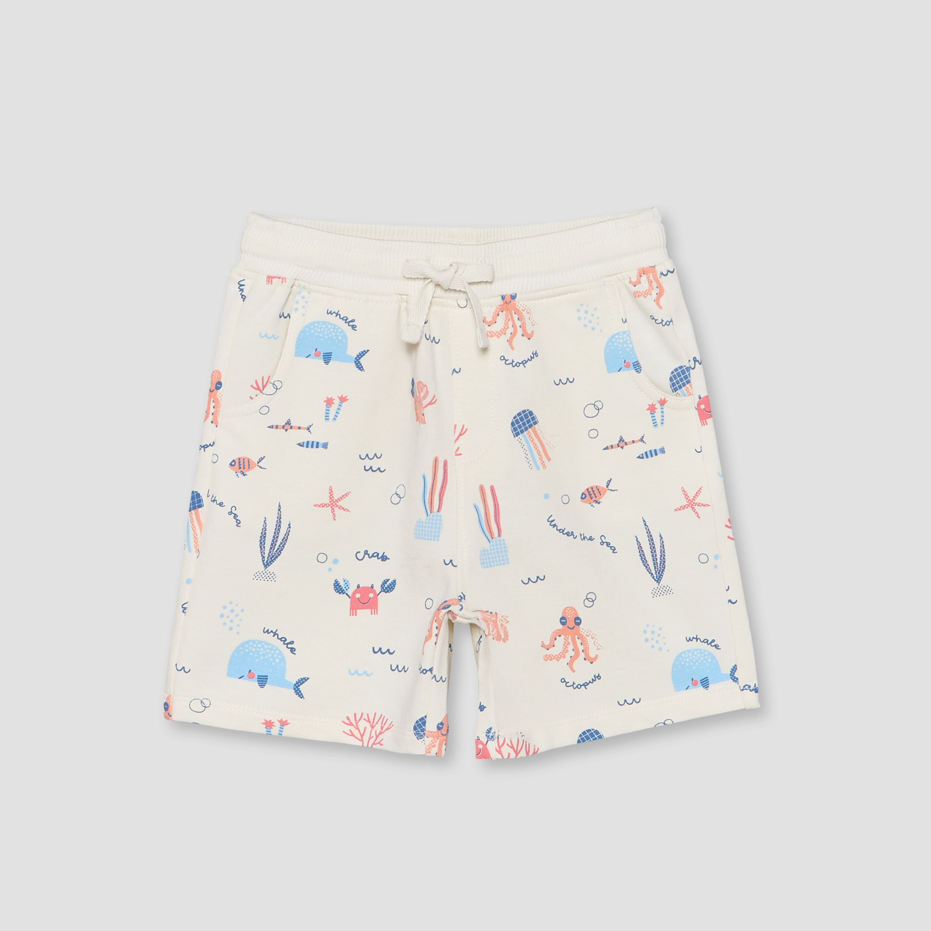 Set of 3 Juniors Crew Neck Short Sleeves T-shirt and Shorts Set with Underwater Print-baby-boys-clothing-setsandcoords-image-4