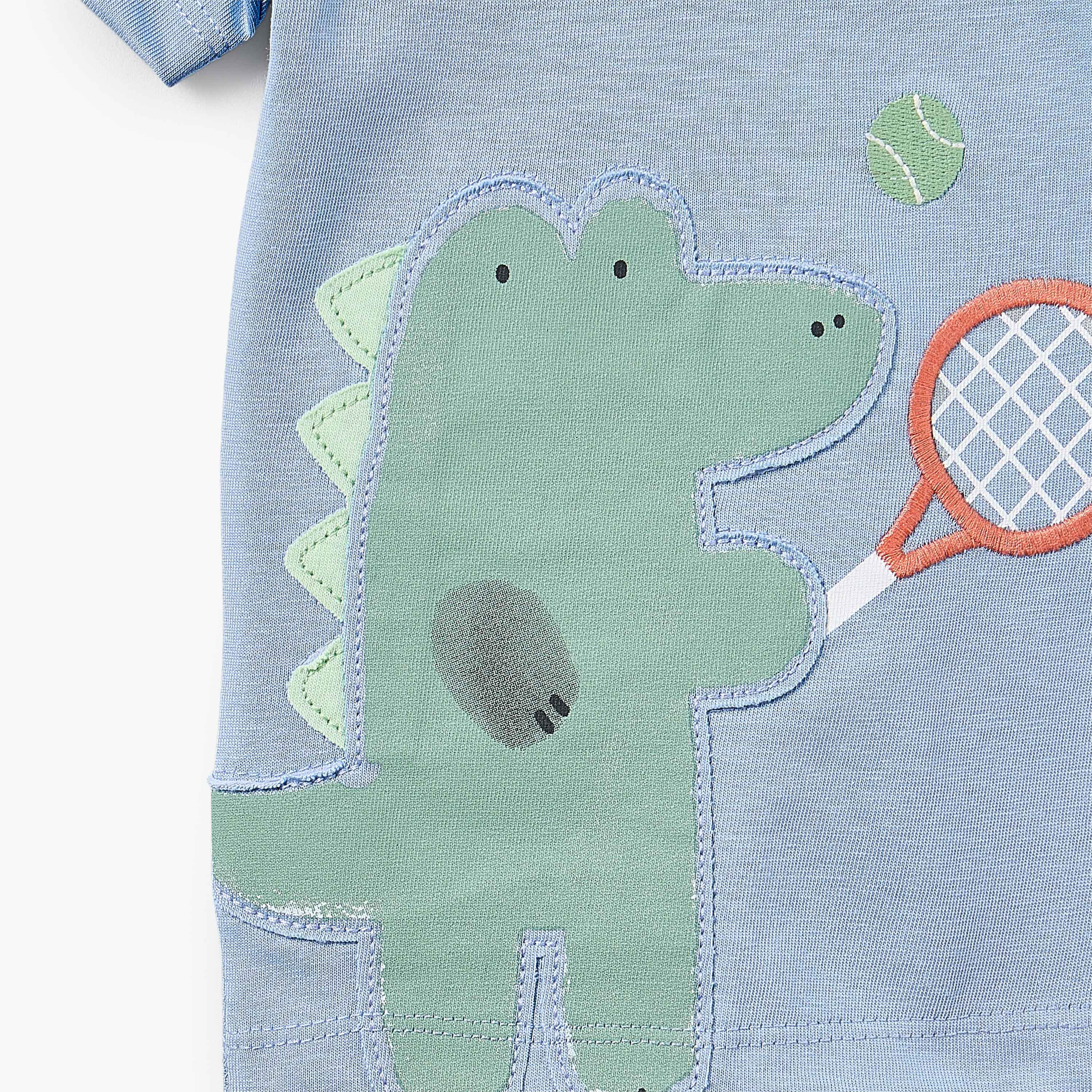 Set of 3 Juniors Crew Neck Short Sleeves T-shirt and Shorts Set with Print-baby-boys-clothing-setsandcoords-image-5