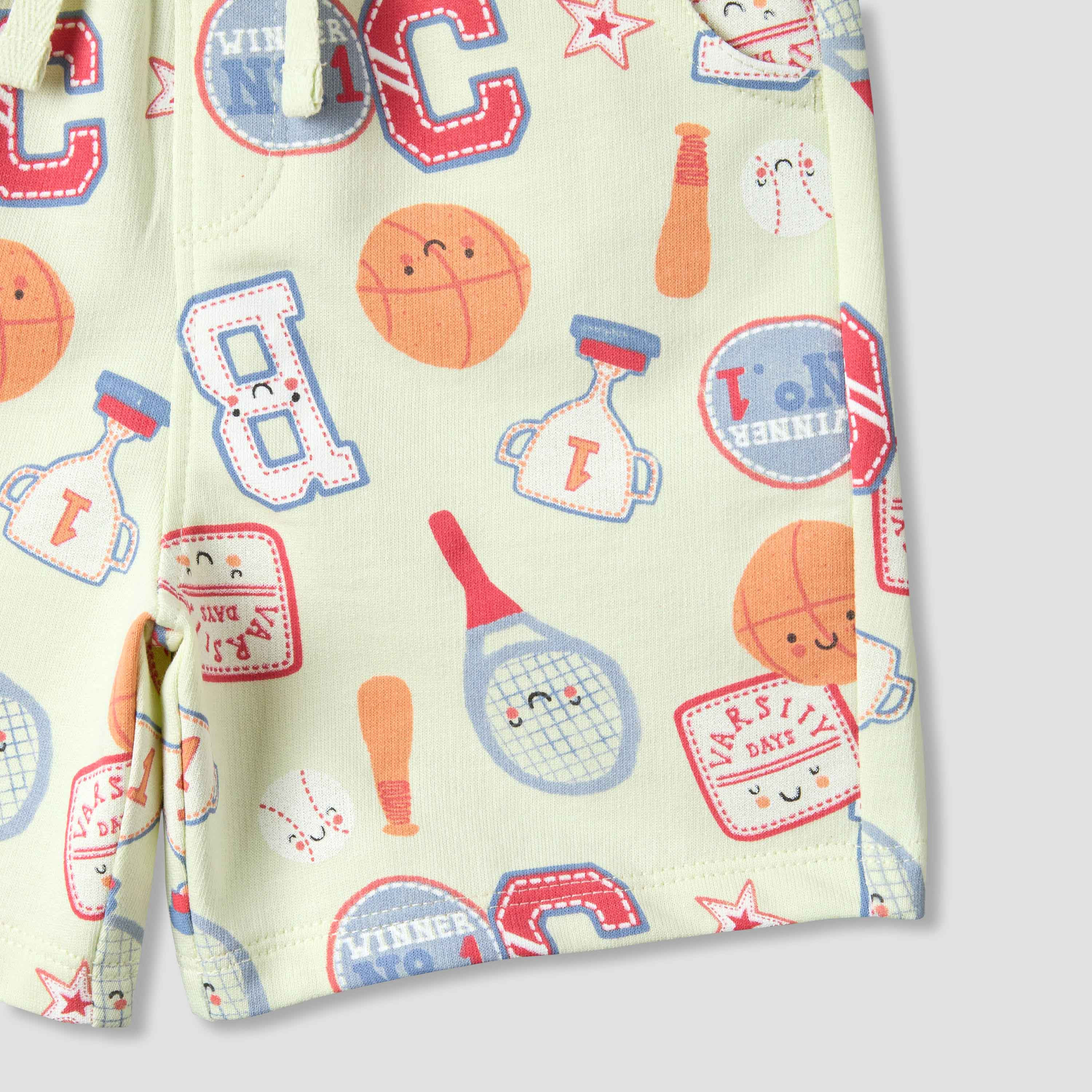 Set of 3 Juniors Round Neck Short Sleeve T-shirt and Shorts Set with Print-baby-boys-clothing-setsandcoords-image-9