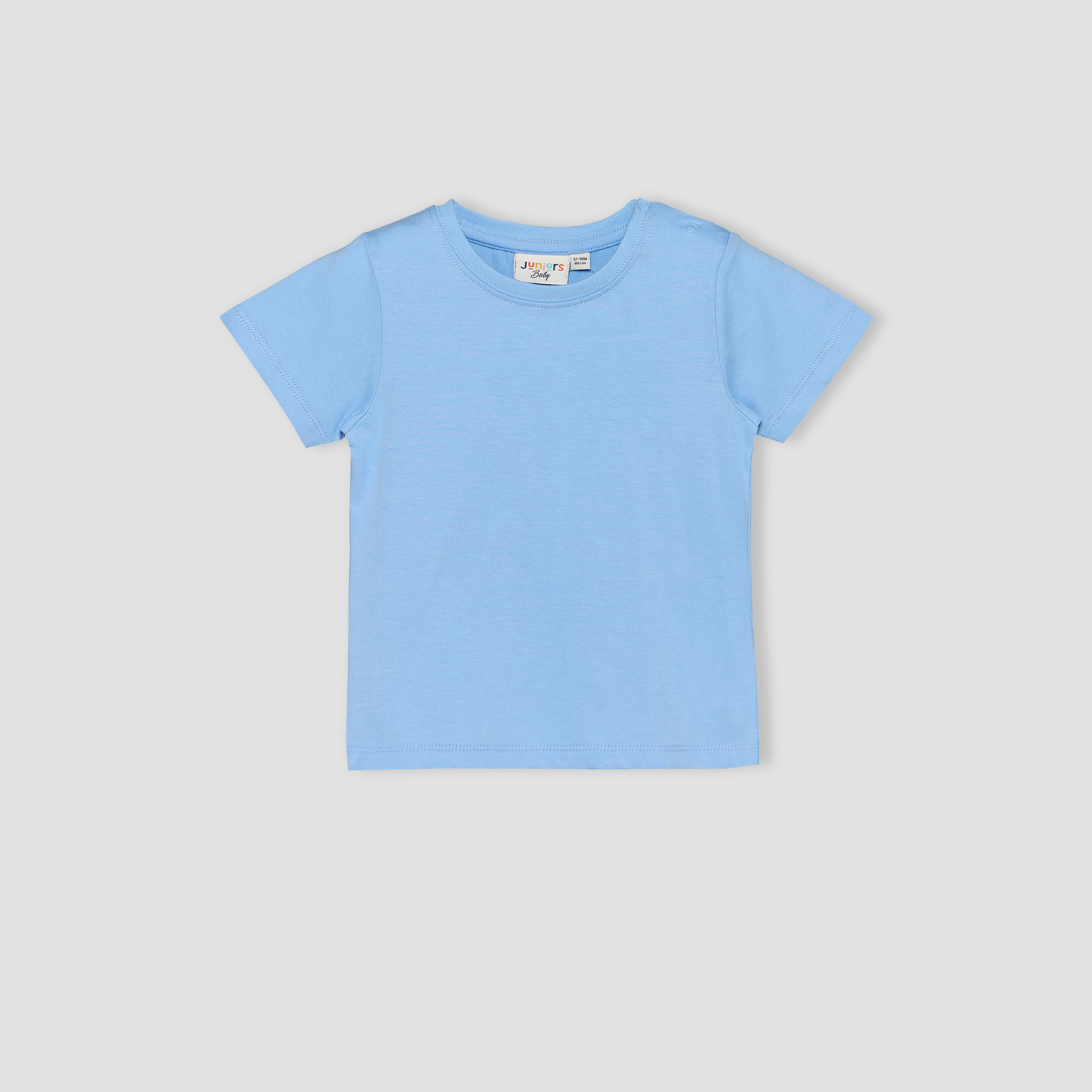 Juniors Crew Neck Short Sleeves T-shirt and Dungaree Set with Elephant Applique-baby-boys-clothing-setsandcoords-image-4