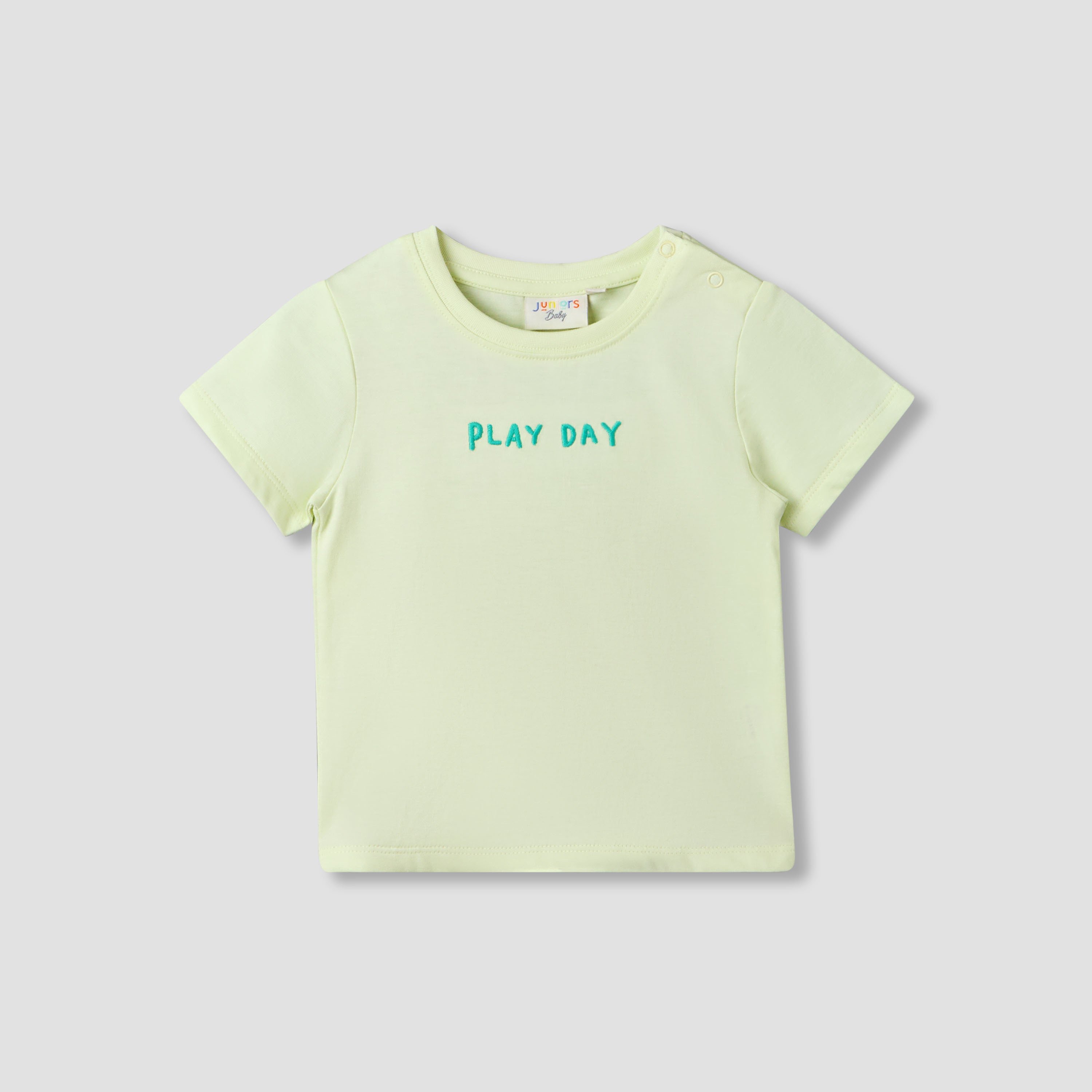 Juniors Round Neck Short Sleeve T-shirt and Dungaree Set with Alligator Applique-baby-boys-clothing-setsandcoords-image-3