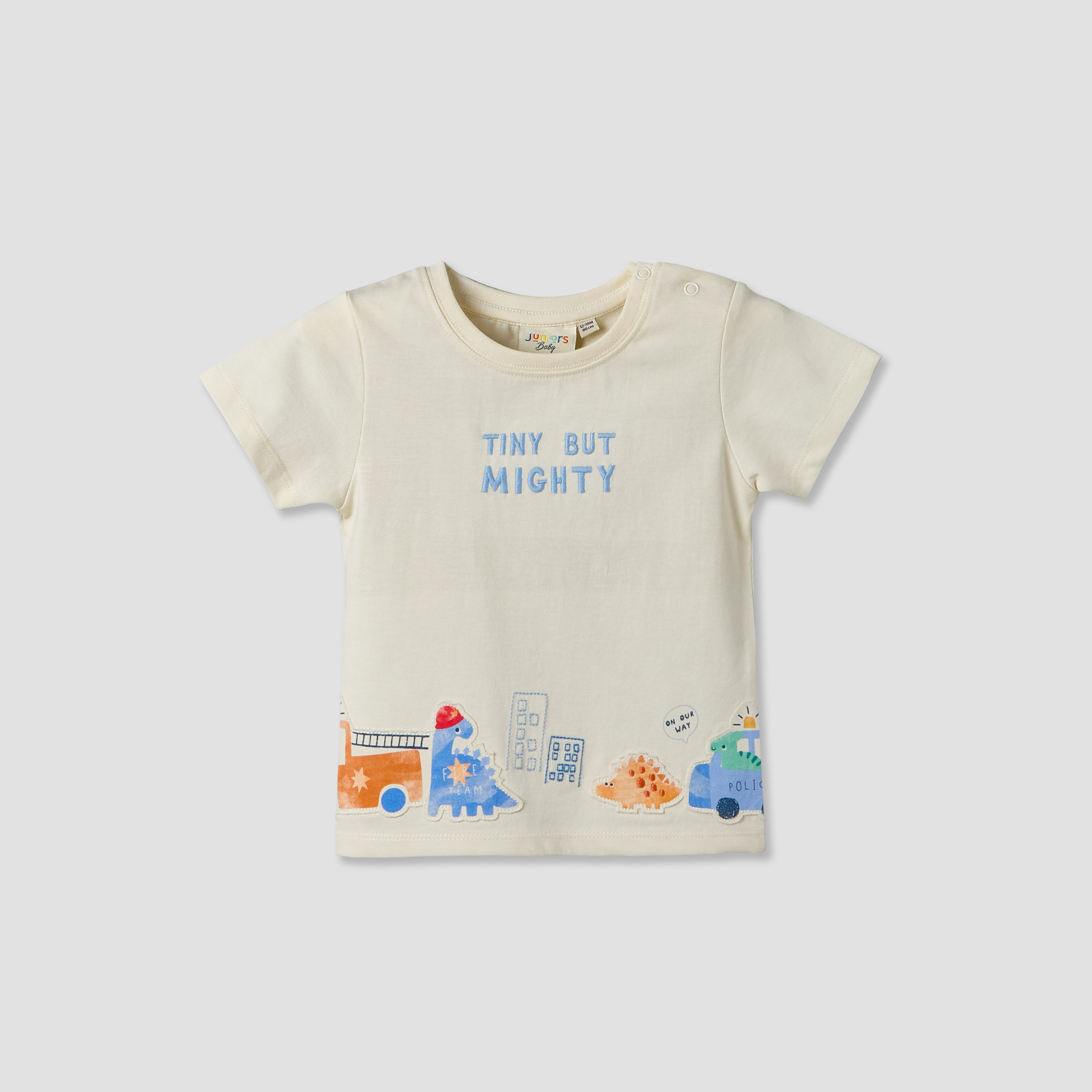 Set of 3 Juniors Round Neck Short Sleeves T-shirt and Shorts Set with Applique Detail-baby-boys-clothing-setsandcoords-image-3