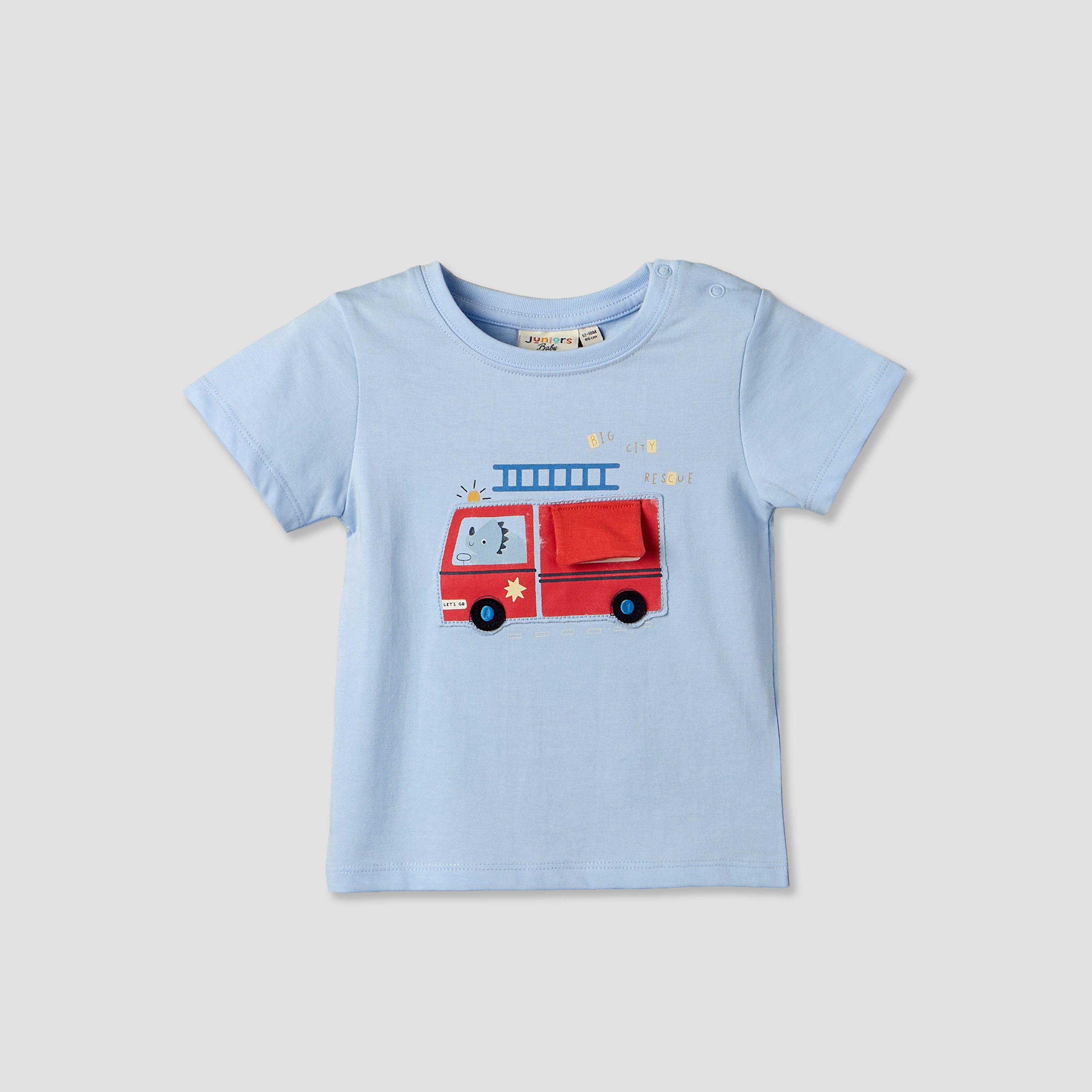 Set of 3 Juniors Round Neck Short Sleeves T-shirt and Shorts Set with Applique Detail-baby-boys-clothing-setsandcoords-image-4