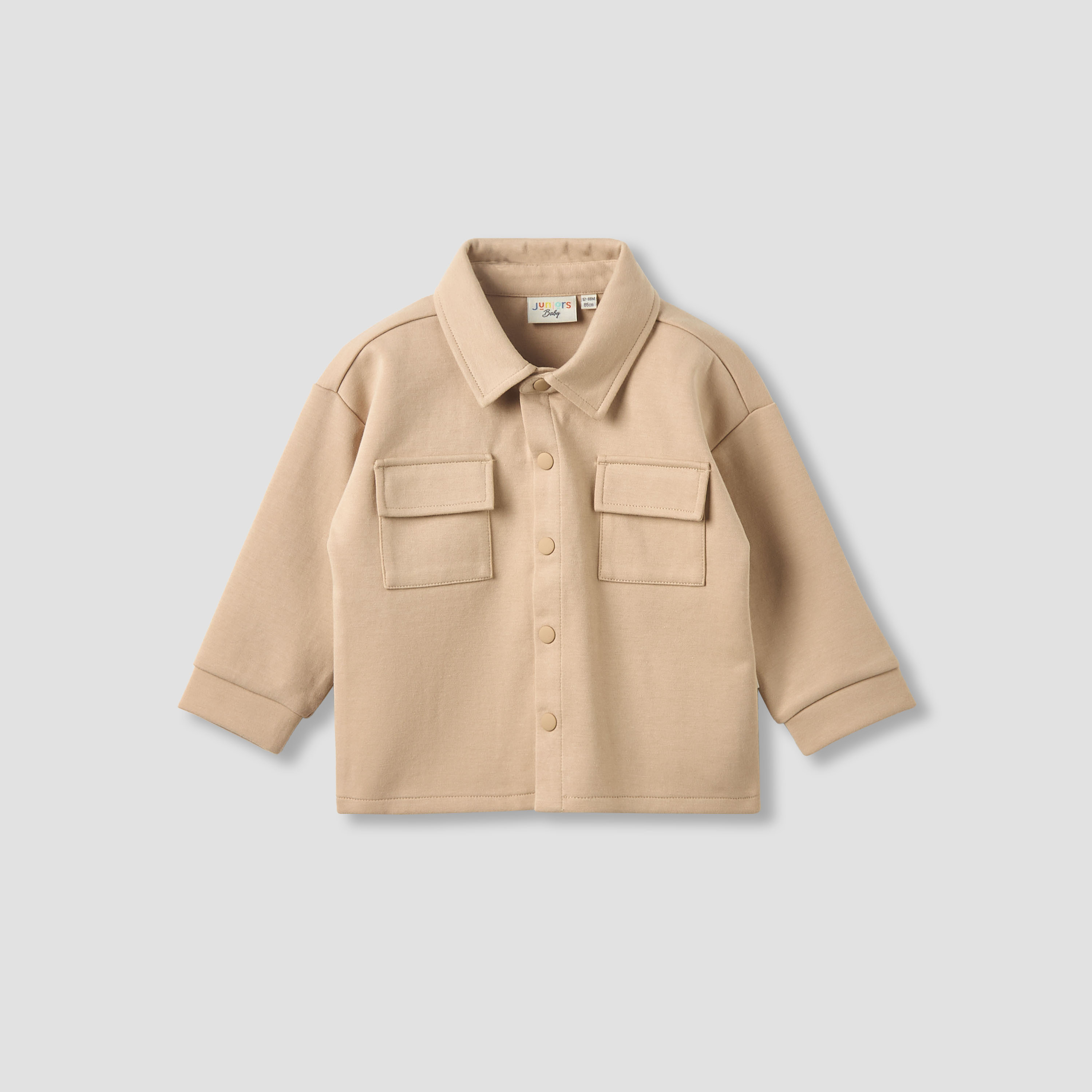 Juniors Collared Neck Long Sleeve Shirt and Pants Set with Pockets-baby-boys-clothing-setsandcoords-image-3