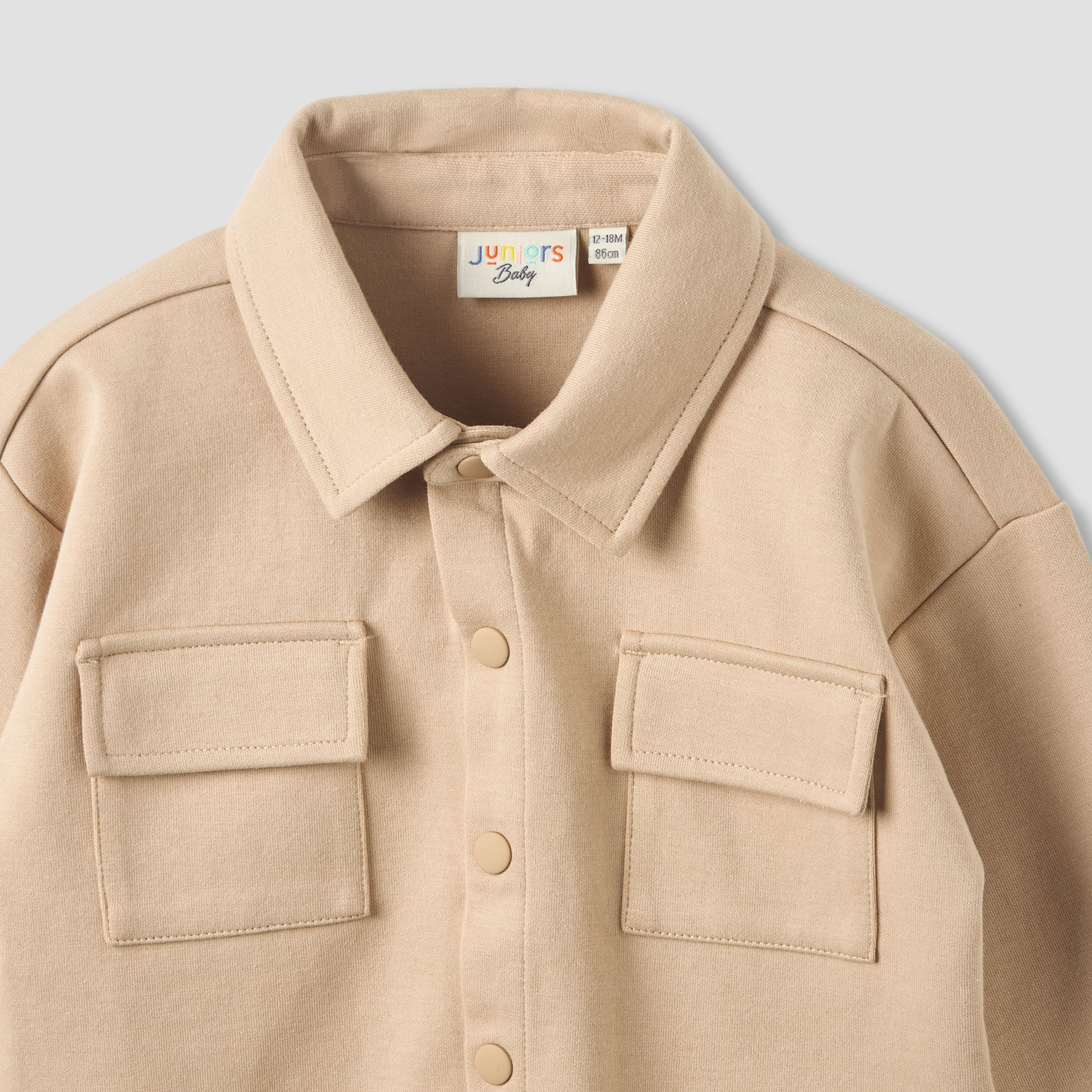 Juniors Collared Neck Long Sleeve Shirt and Pants Set with Pockets-baby-boys-clothing-setsandcoords-image-5