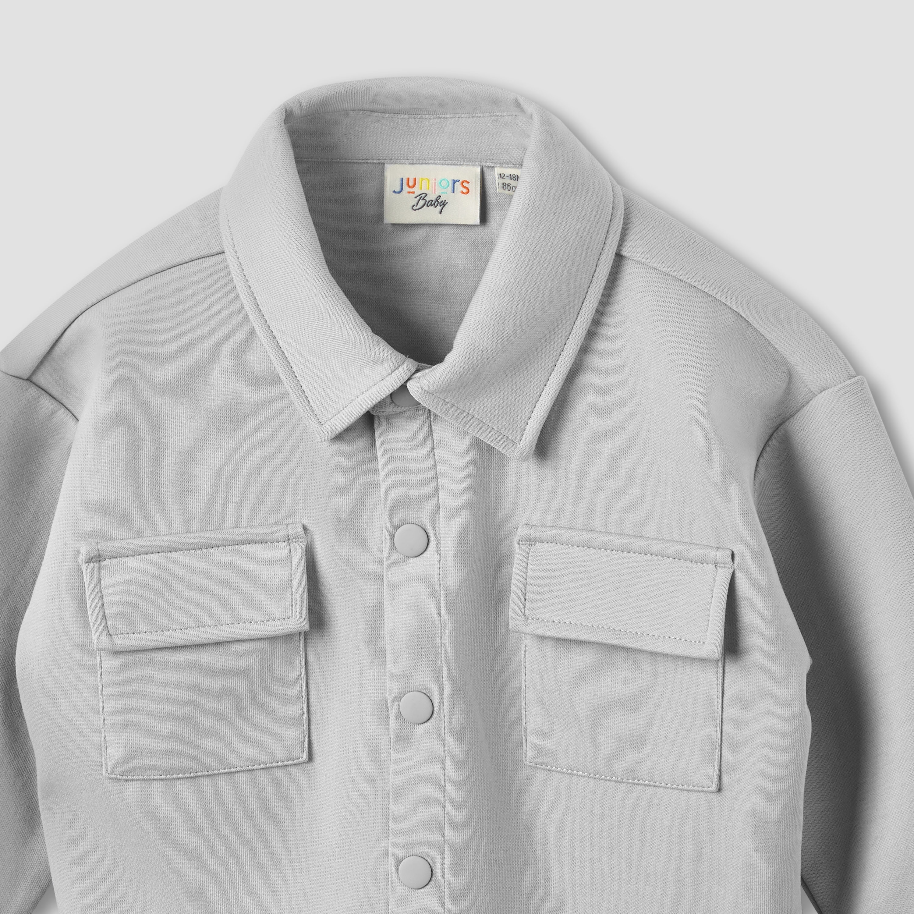 Juniors Collared Neck Long Sleeve Shirt and Pants Set with Pockets-baby-boys-clothing-setsandcoords-image-5