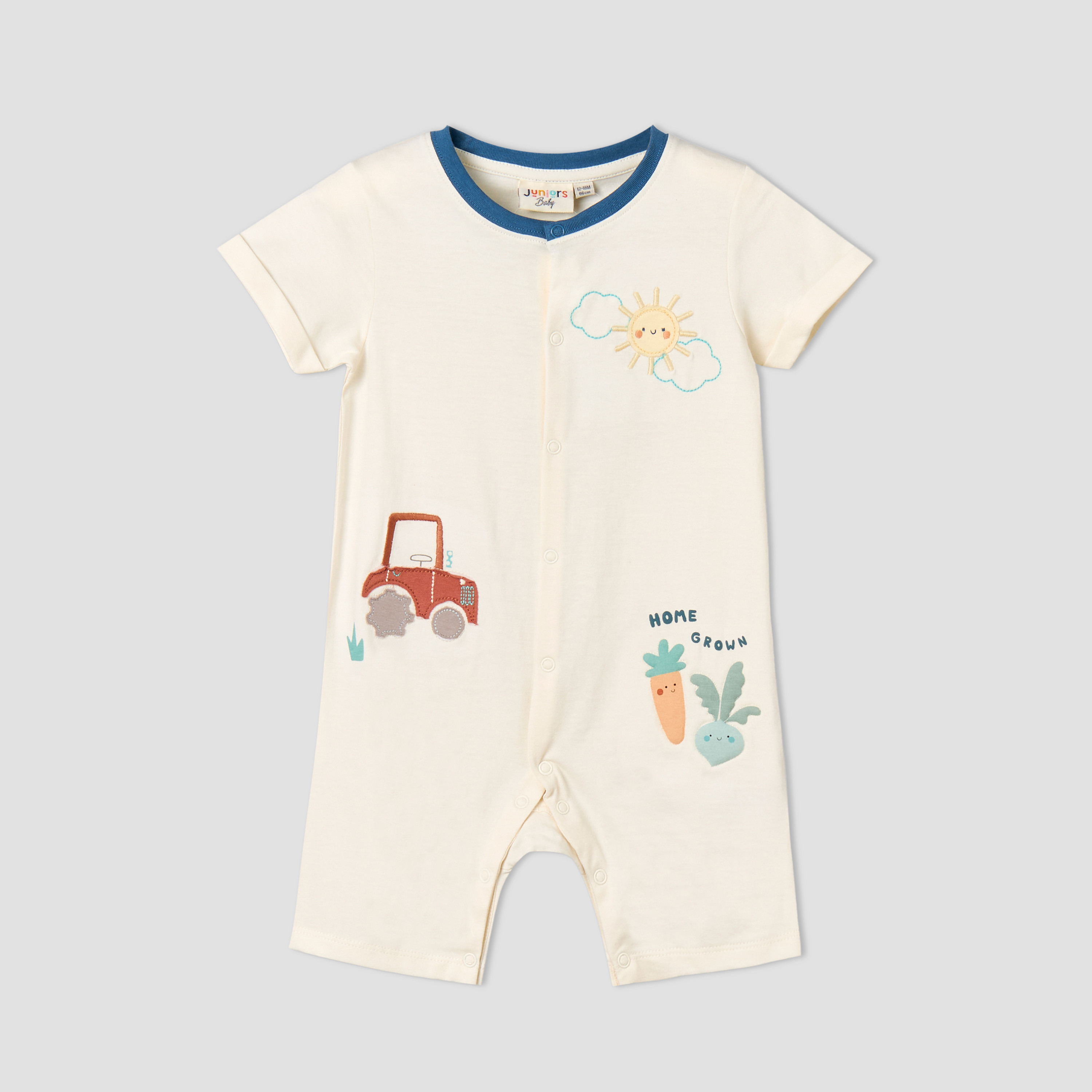 Pack of 2 Juniors Crew Neck Short Sleeves Romper with Fun Print-baby-boys-clothing-rompers-image-3