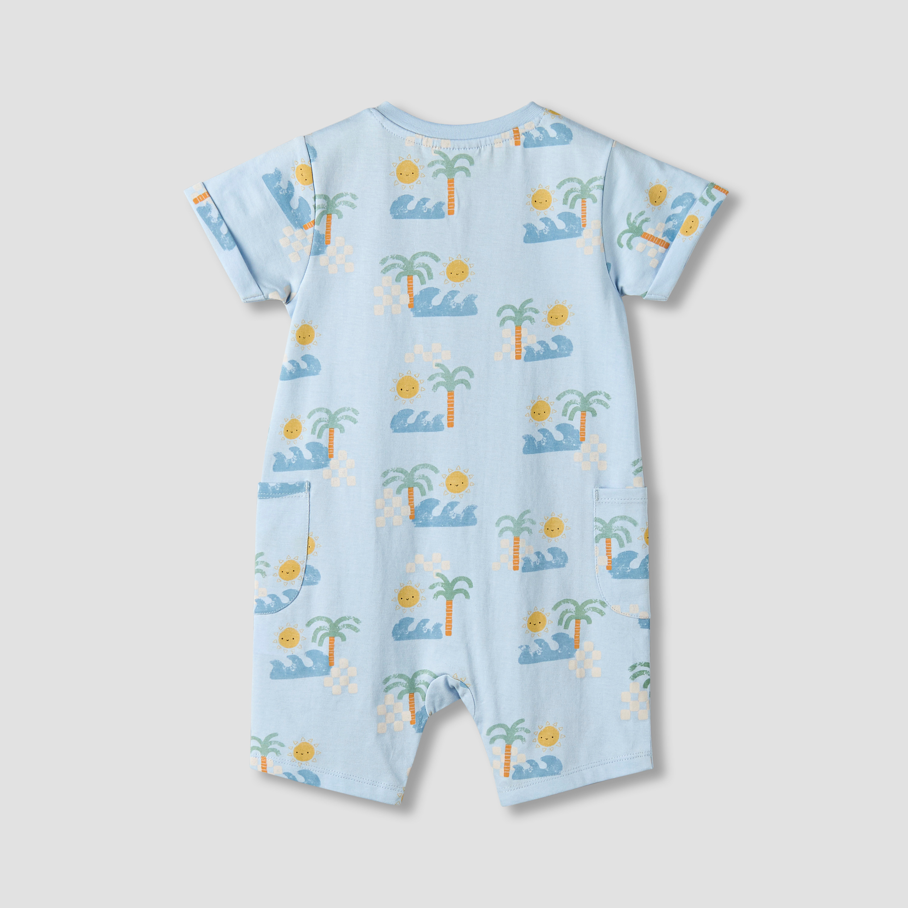 Pack of 2 Juniors Crew Neck Short Sleeves Romper with Snap Button Closure-baby-boys-clothing-rompers-image-4