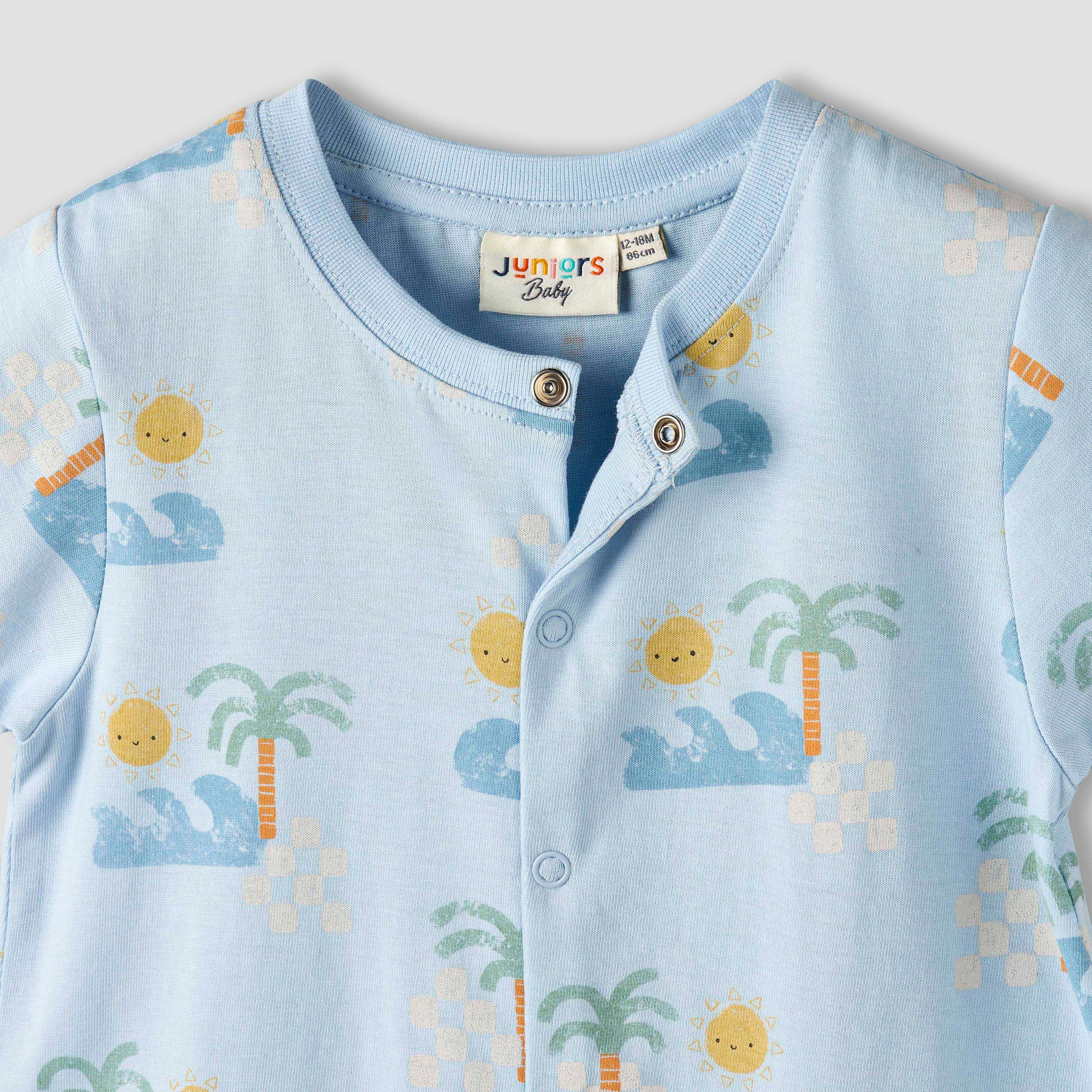 Pack of 2 Juniors Crew Neck Short Sleeves Romper with Snap Button Closure-baby-boys-clothing-rompers-image-5