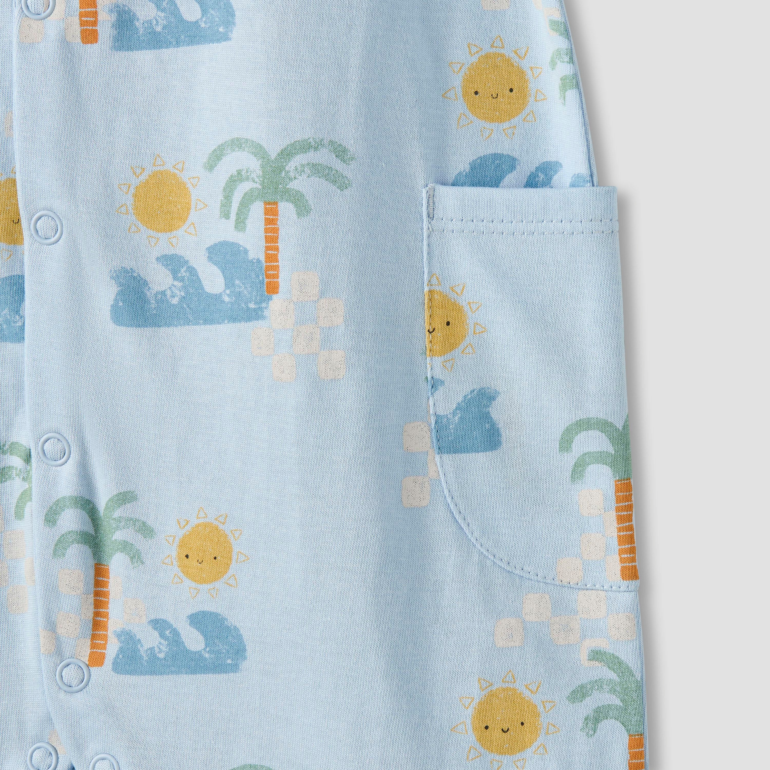 Pack of 2 Juniors Crew Neck Short Sleeves Romper with Snap Button Closure-baby-boys-clothing-rompers-image-7