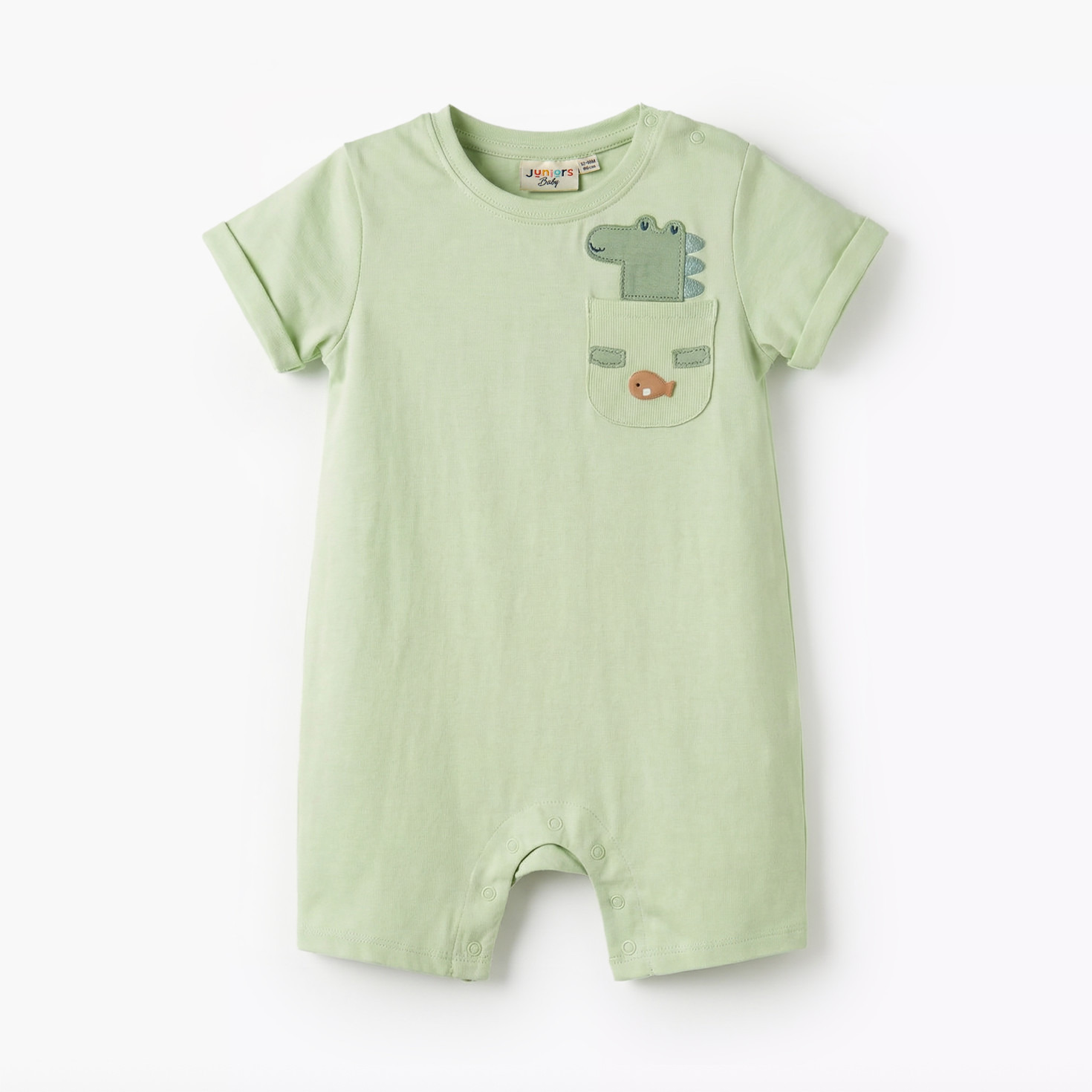 Pack of 2 Juniors Round Neck Short Sleeves Romper with Snap Button Closure-baby-boys-clothing-rompers-image-3
