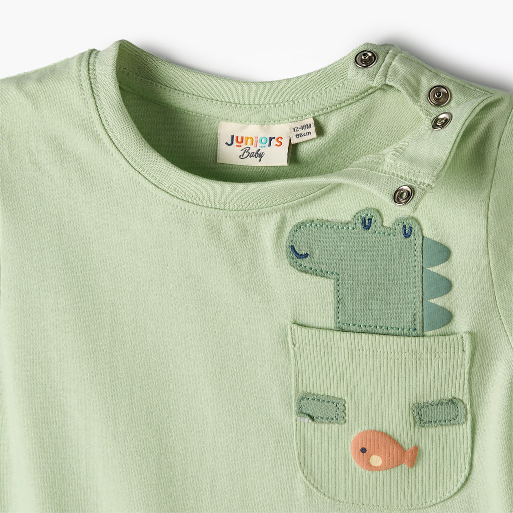 Pack of 2 Juniors Round Neck Short Sleeves Romper with Snap Button Closure-baby-boys-clothing-rompers-image-7