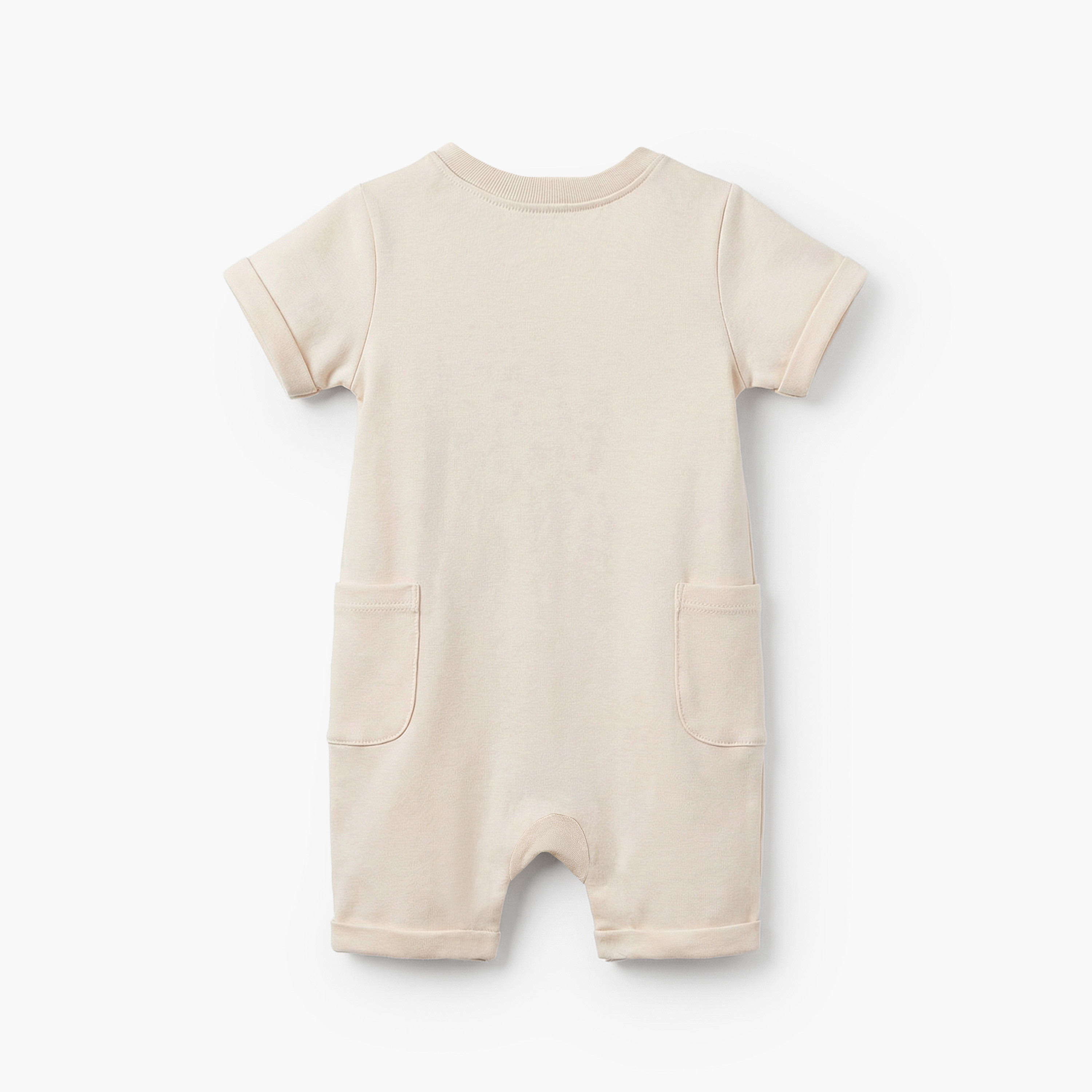 Juniors Crew Neck Short Sleeves Romper with Island Embroidery-baby-boys-clothing-rompers-image-3