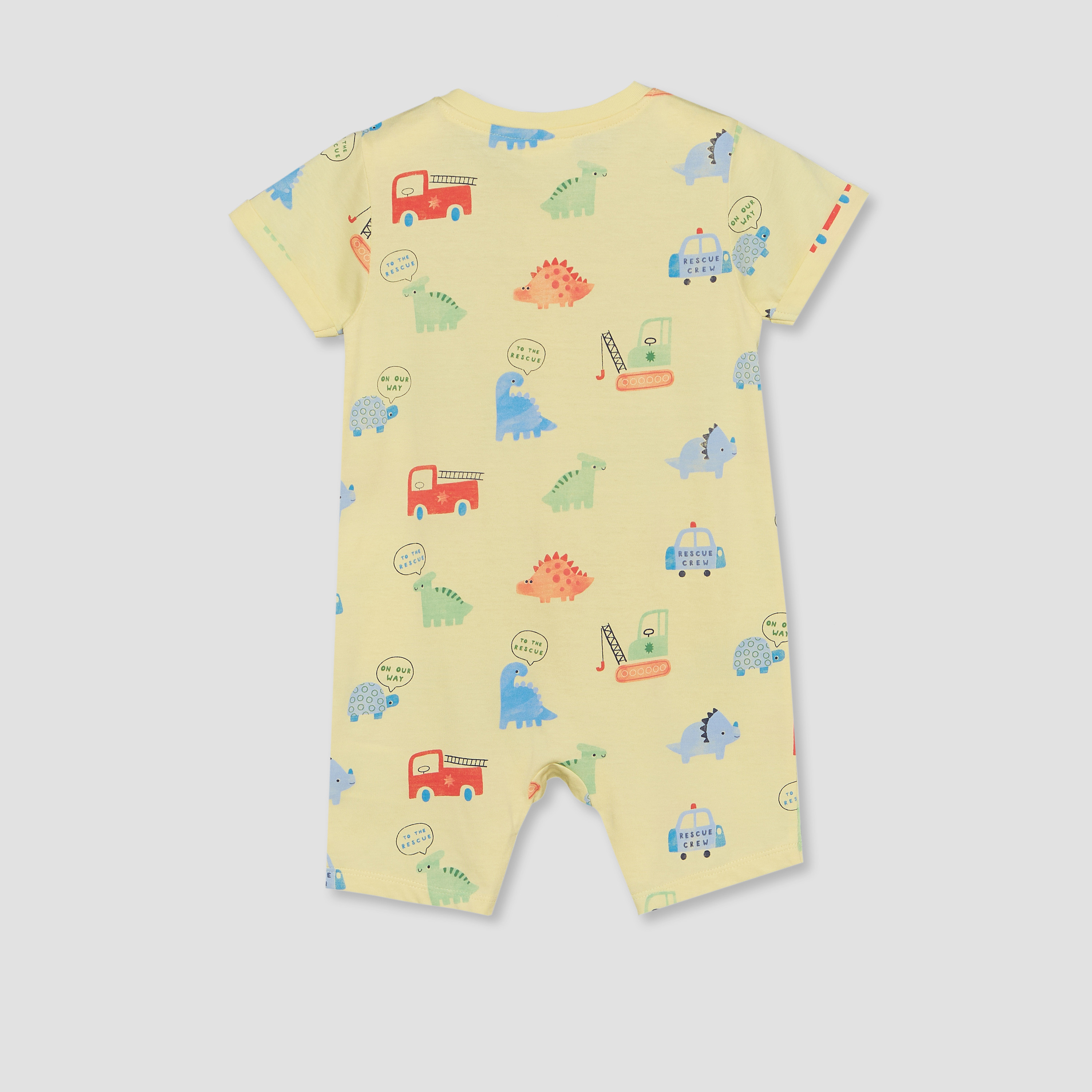 Pack of 2 Juniors Round Neck Short Sleeves Romper with Fun Print-baby-boys-clothing-rompers-image-2