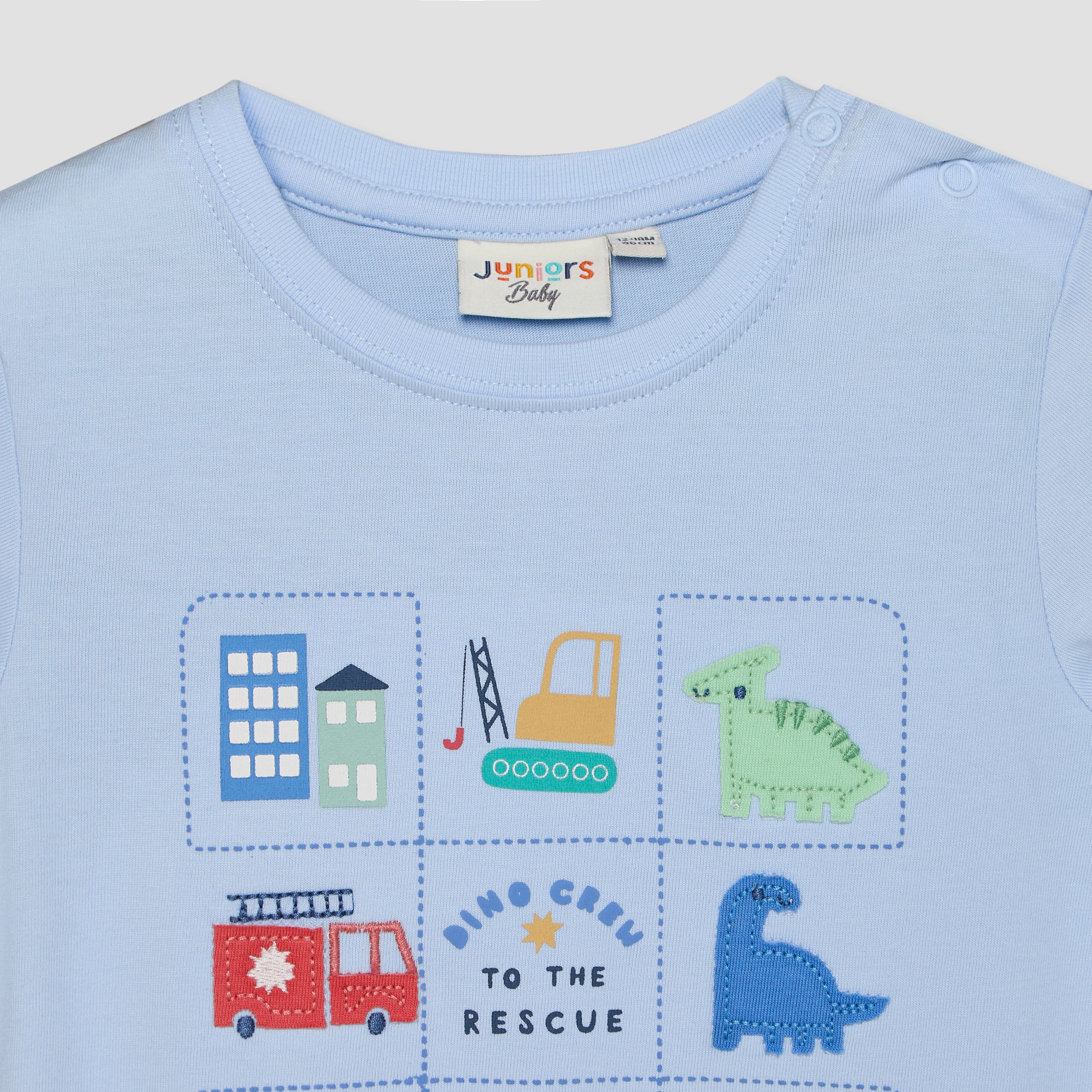 Pack of 2 Juniors Round Neck Short Sleeves Romper with Fun Print-baby-boys-clothing-rompers-image-8