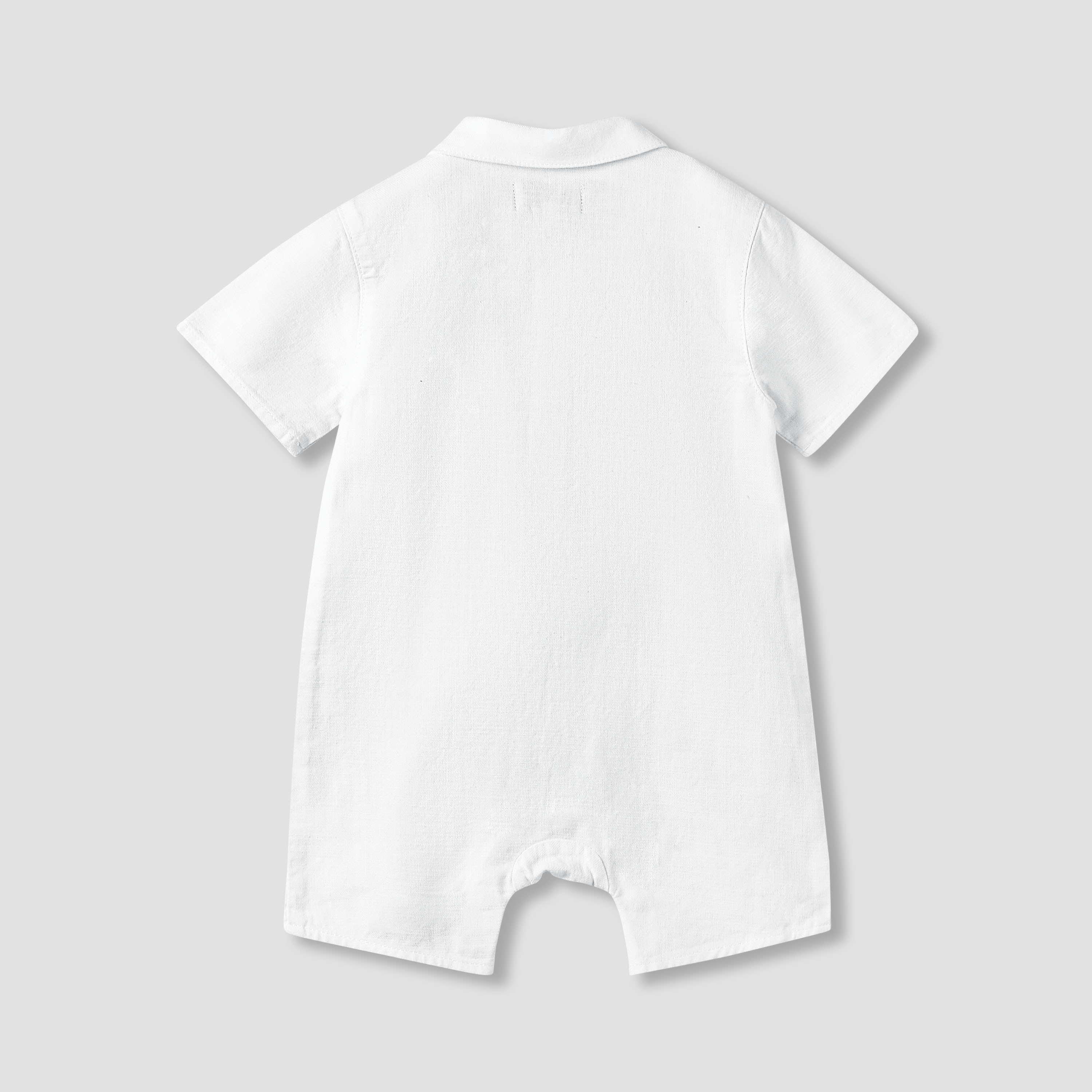 Juniors Collared Short Sleeves Romper with Animal Applique-baby-boys-clothing-rompers-image-3