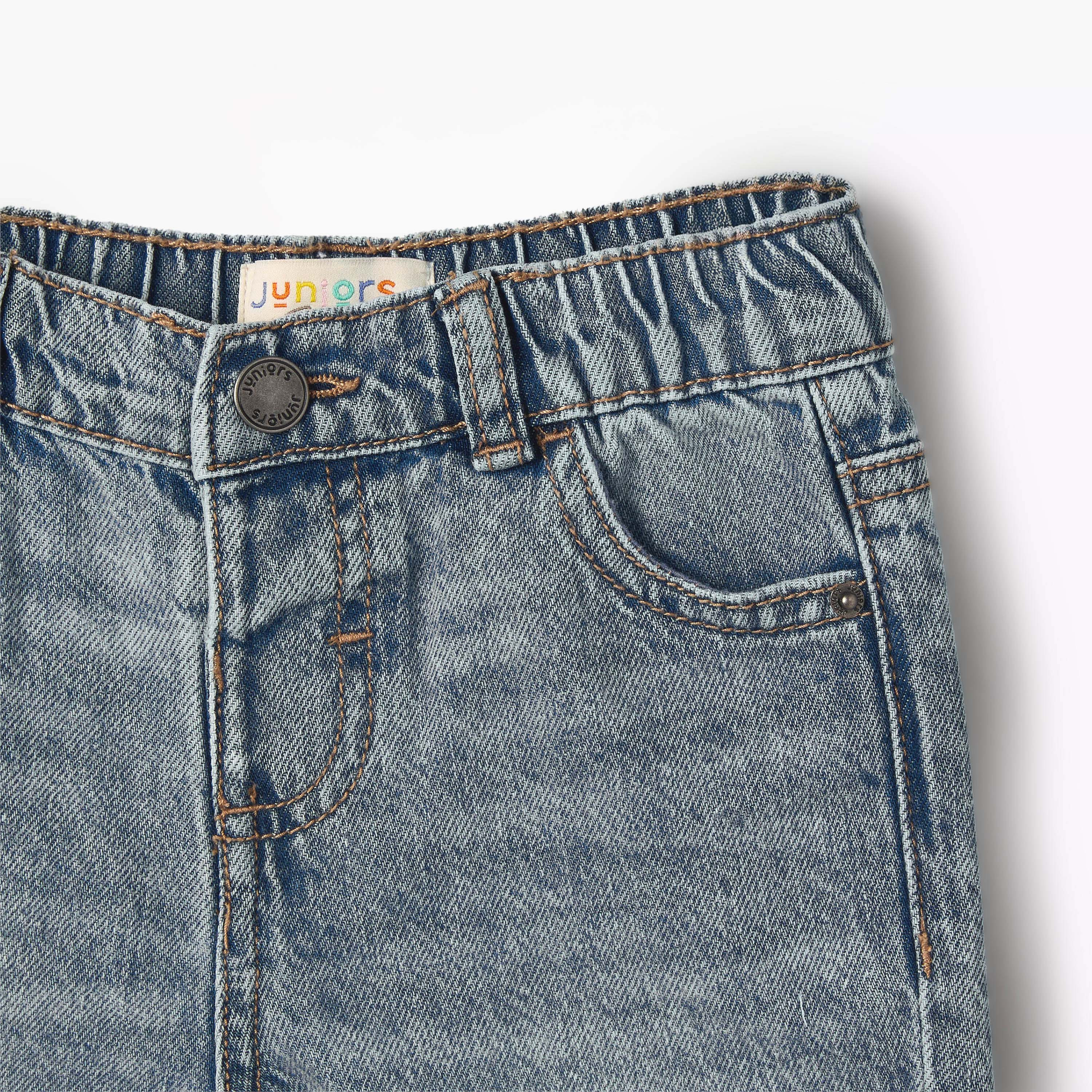 بنطلون جينز بجيوب وخصر مطاطي من جونيورز-baby-boys-clothing-bottoms-jeans-image-2