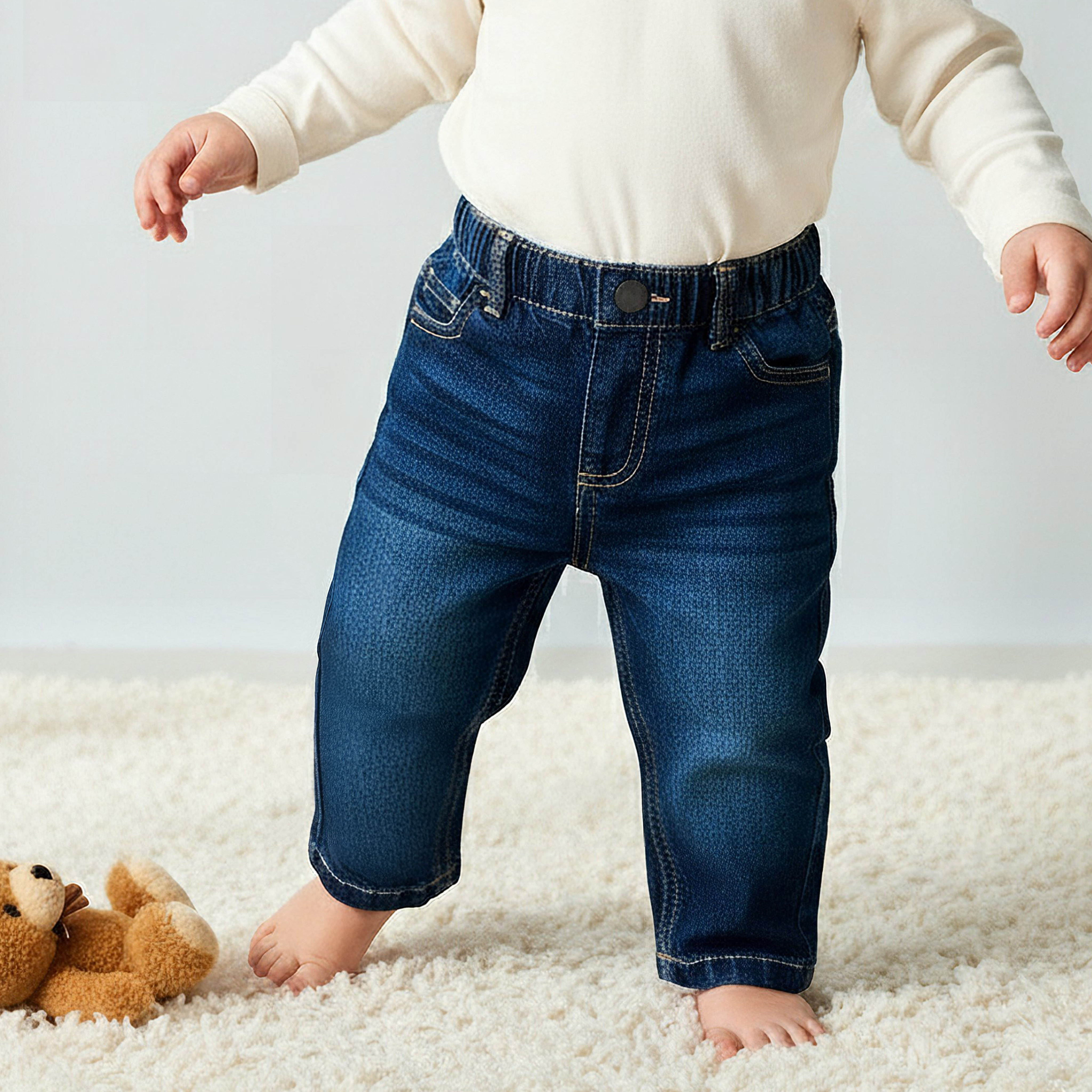 Juniors Jeans with Pockets, Elastic Waist-baby-boys-clothing-bottoms-jeans-image-1