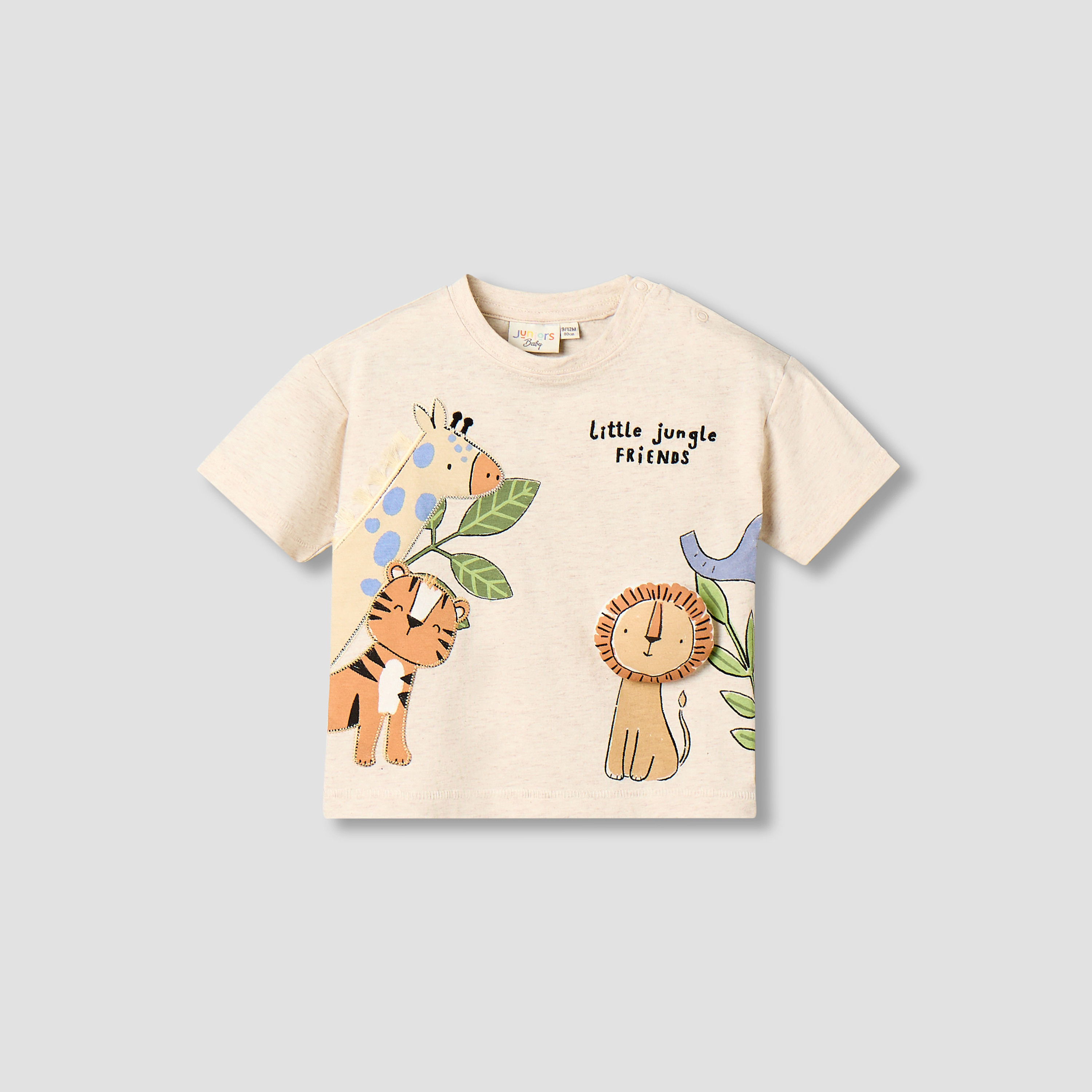 Juniors Crew Neck Short Sleeves T-shirt with Animal Applique-baby-boys-clothing-tshirtsandpolos-image-3
