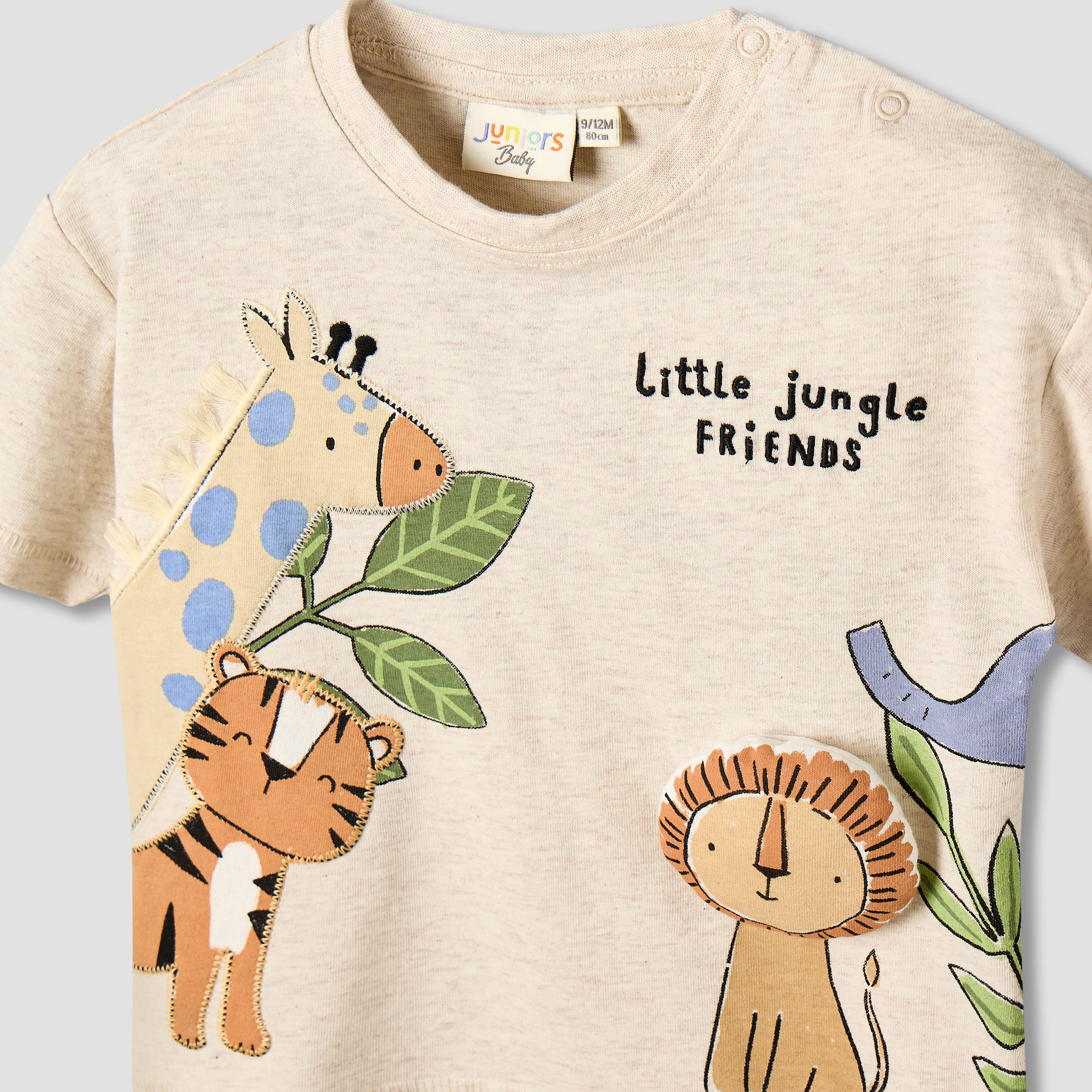 Juniors Crew Neck Short Sleeves T-shirt with Animal Applique-baby-boys-clothing-tshirtsandpolos-image-5