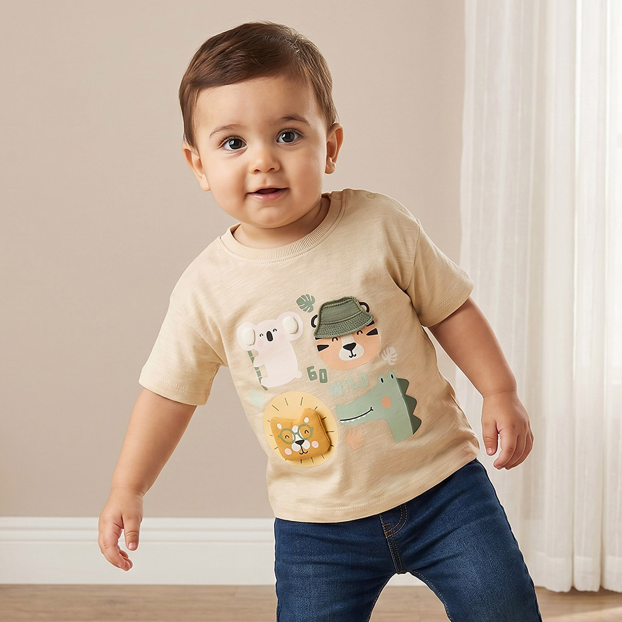 Juniors Crew Neck Short Sleeves T-shirt with Print-baby-boys-clothing-tshirtsandpolos-image-1