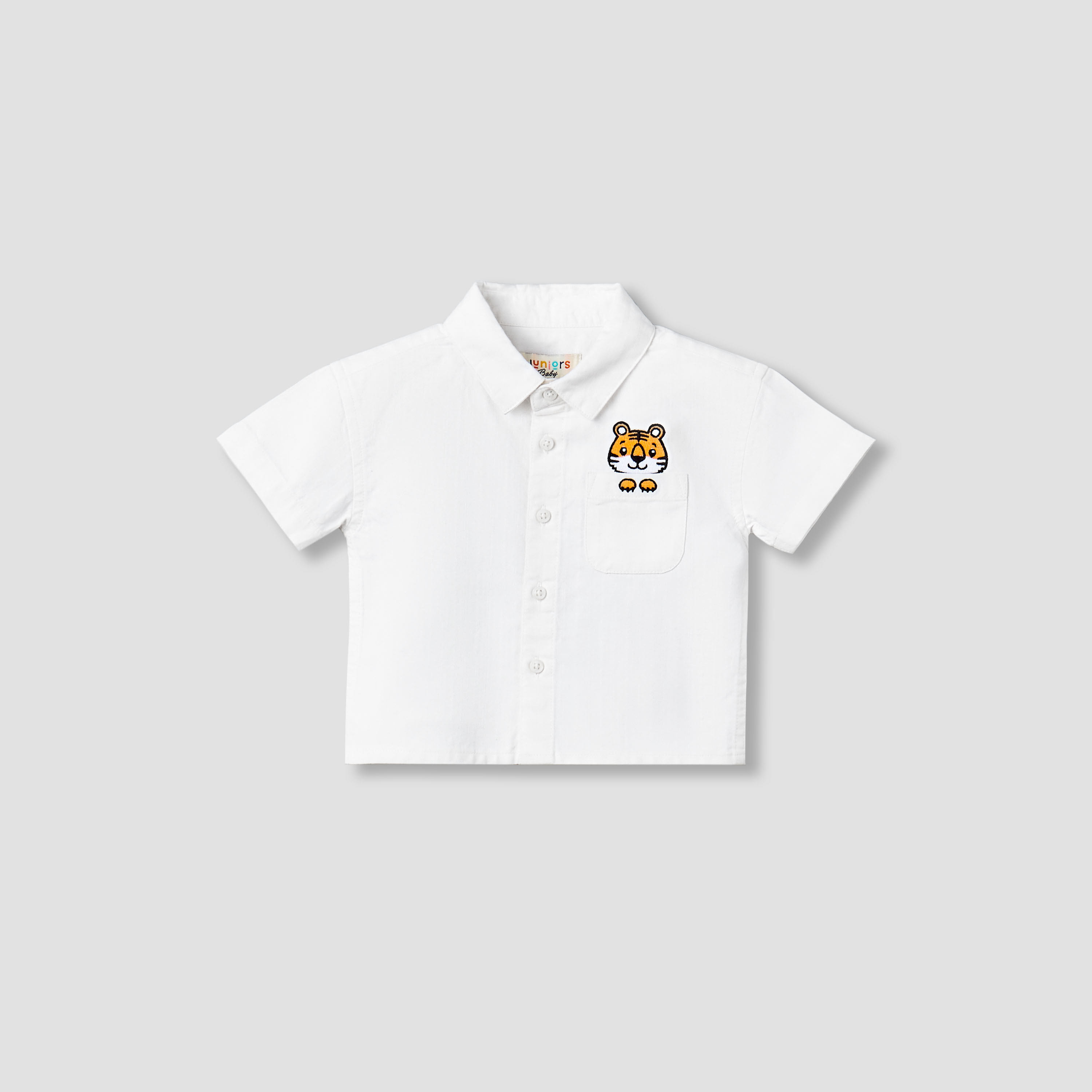 Juniors Short Sleeves Shirt with Tiger Embroidery-baby-boys-clothing-shirts-image-2