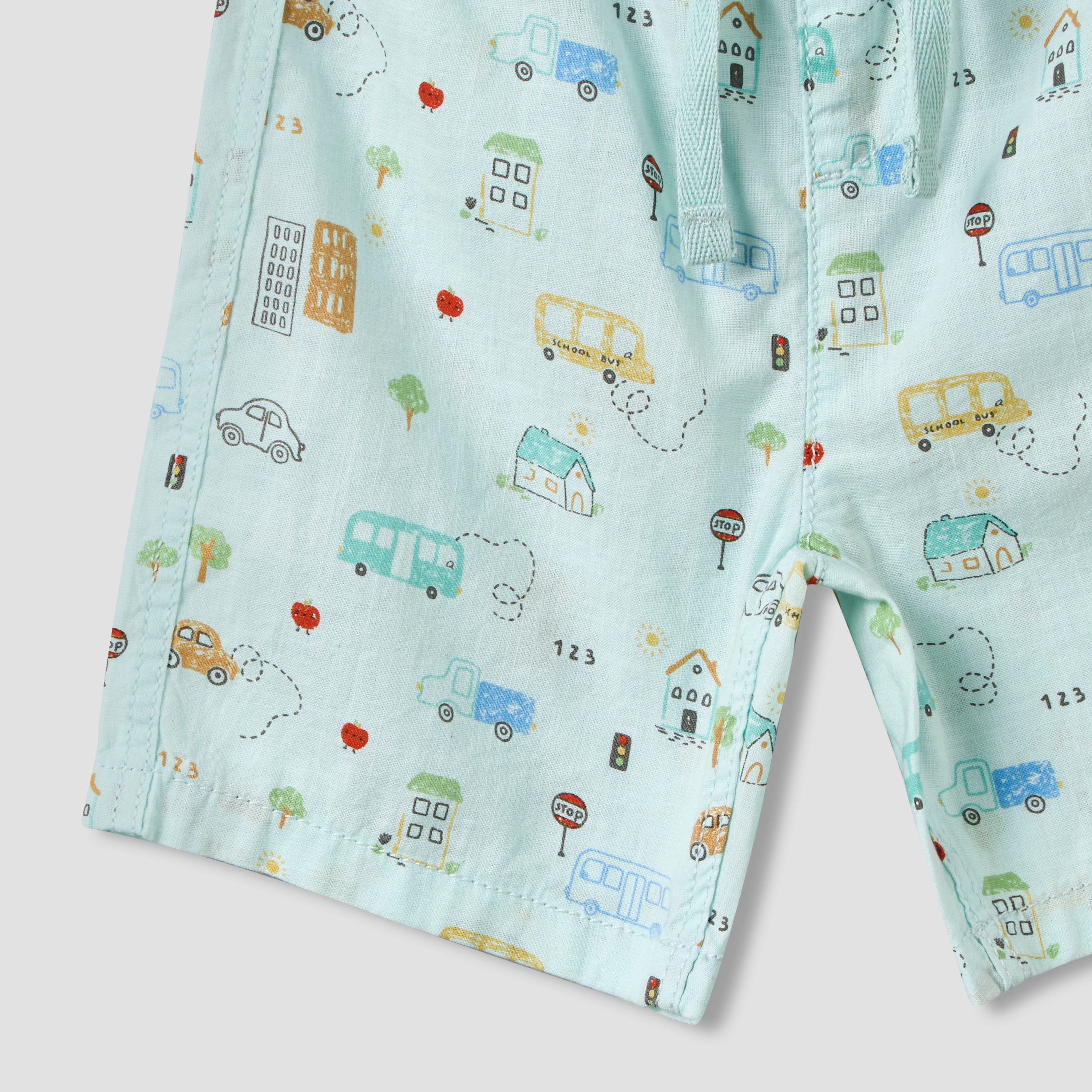 Juniors Collared Neck Short Sleeve Shirt and Shorts Set with Pocket-baby-boys-clothing-setsandcoords-image-10