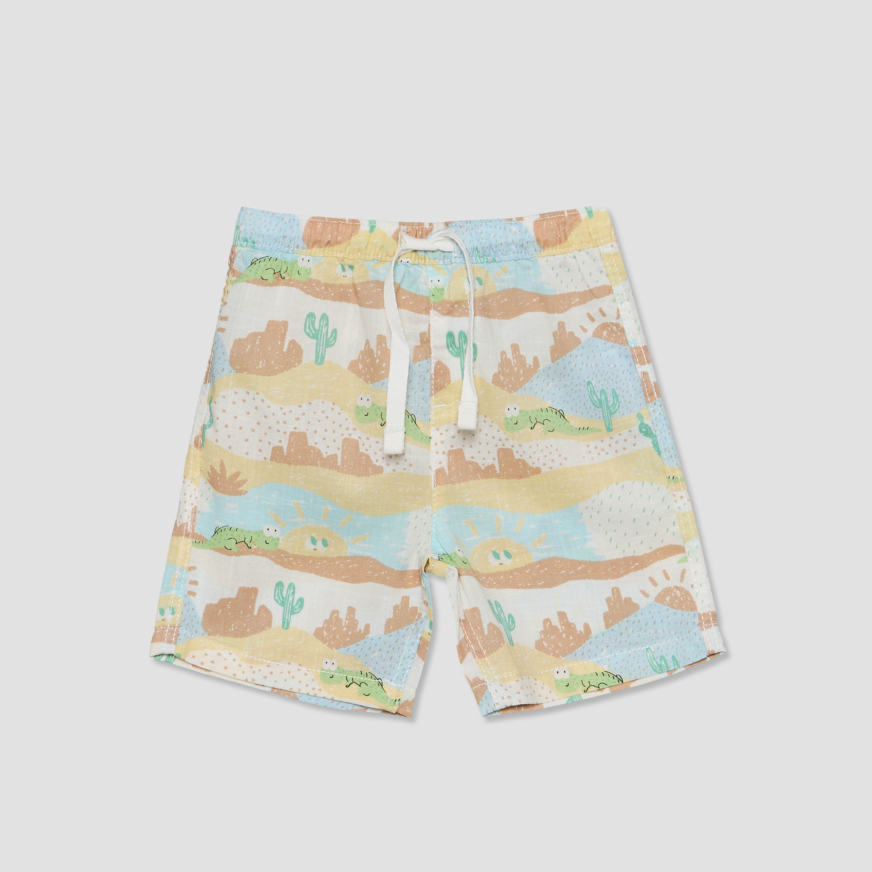 Juniors Collared Short Sleeves Shirt and Shorts Set with Desert Print-baby-boys-clothing-setsandcoords-image-4