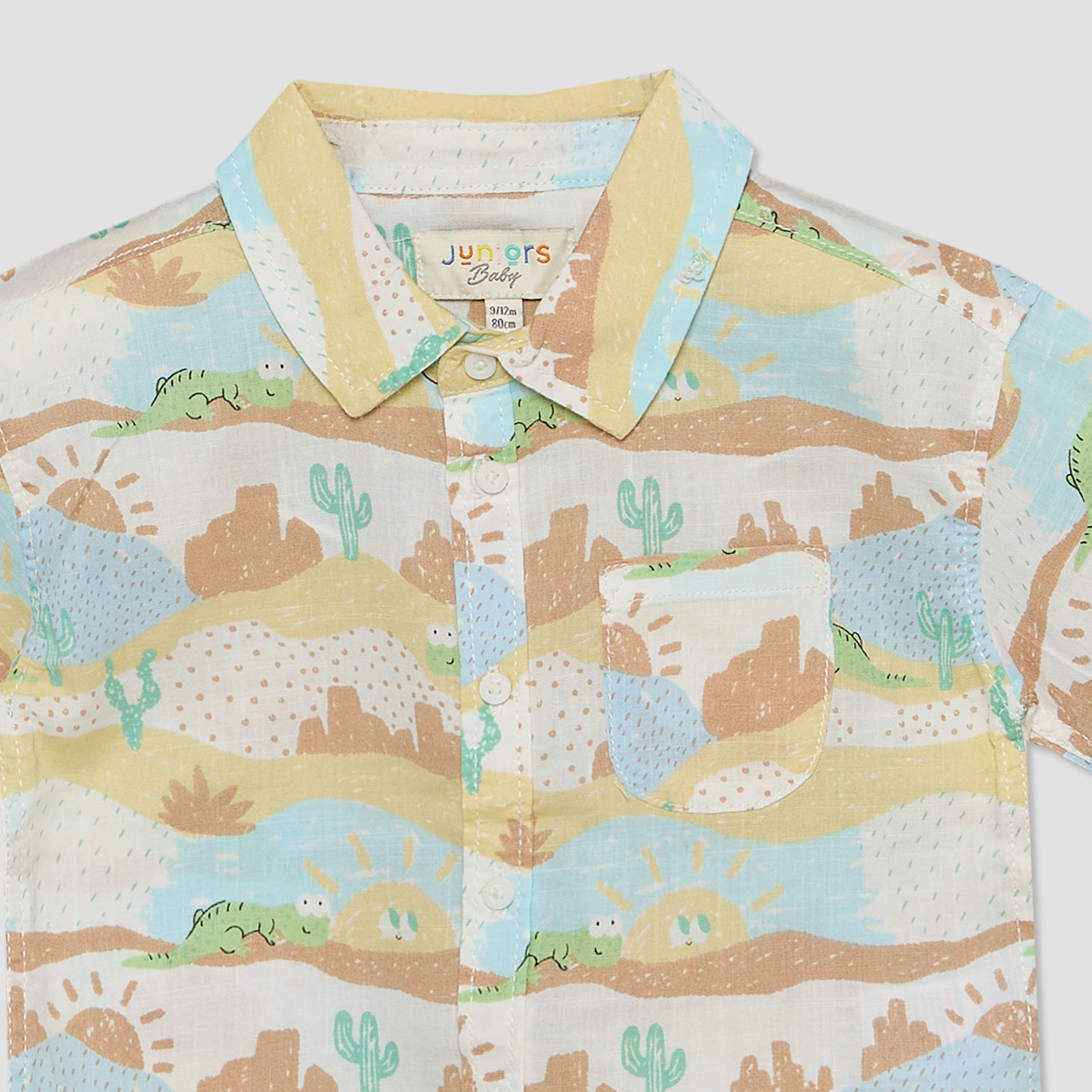 Juniors Collared Short Sleeves Shirt and Shorts Set with Desert Print-baby-boys-clothing-setsandcoords-image-5