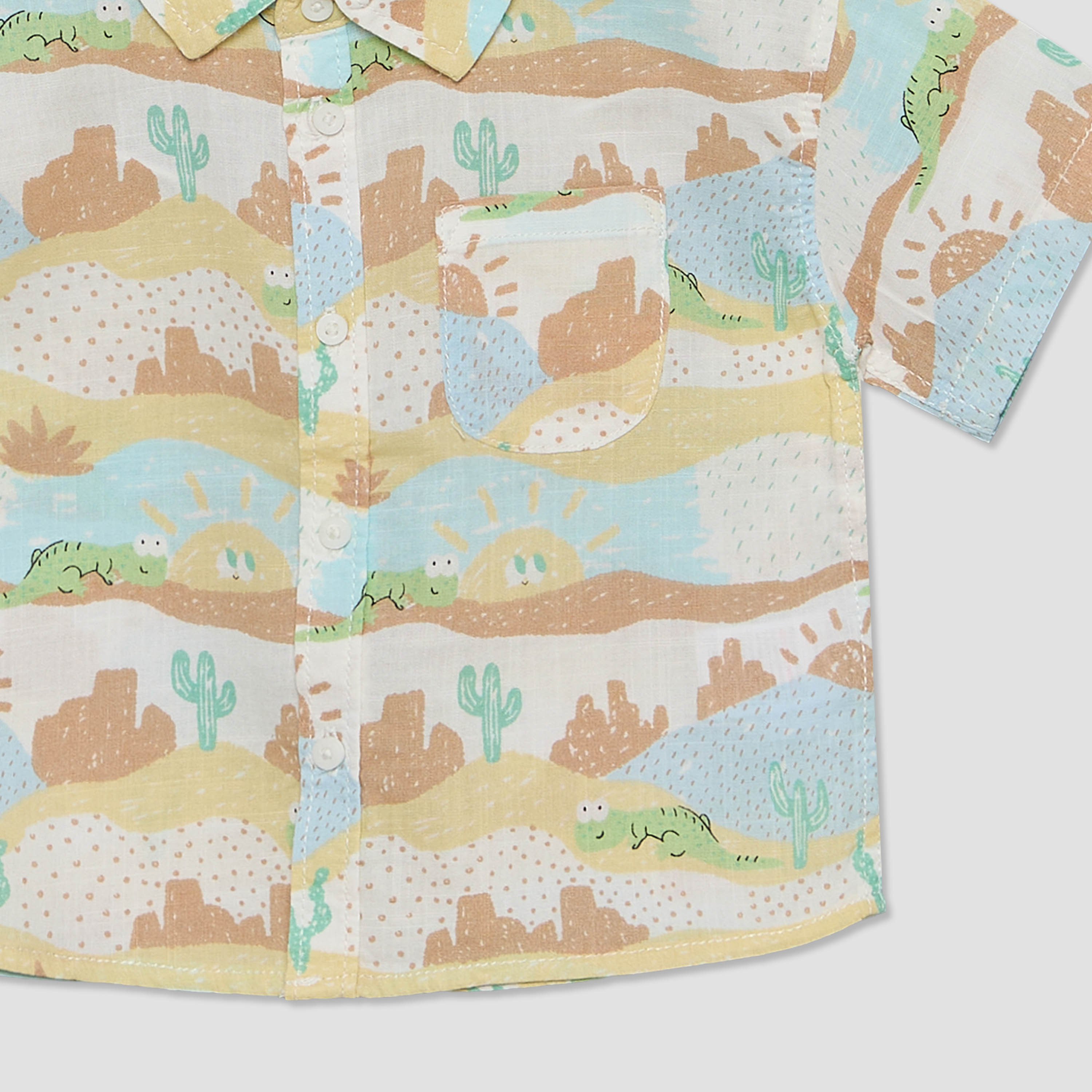 Juniors Collared Short Sleeves Shirt and Shorts Set with Desert Print-baby-boys-clothing-setsandcoords-image-6