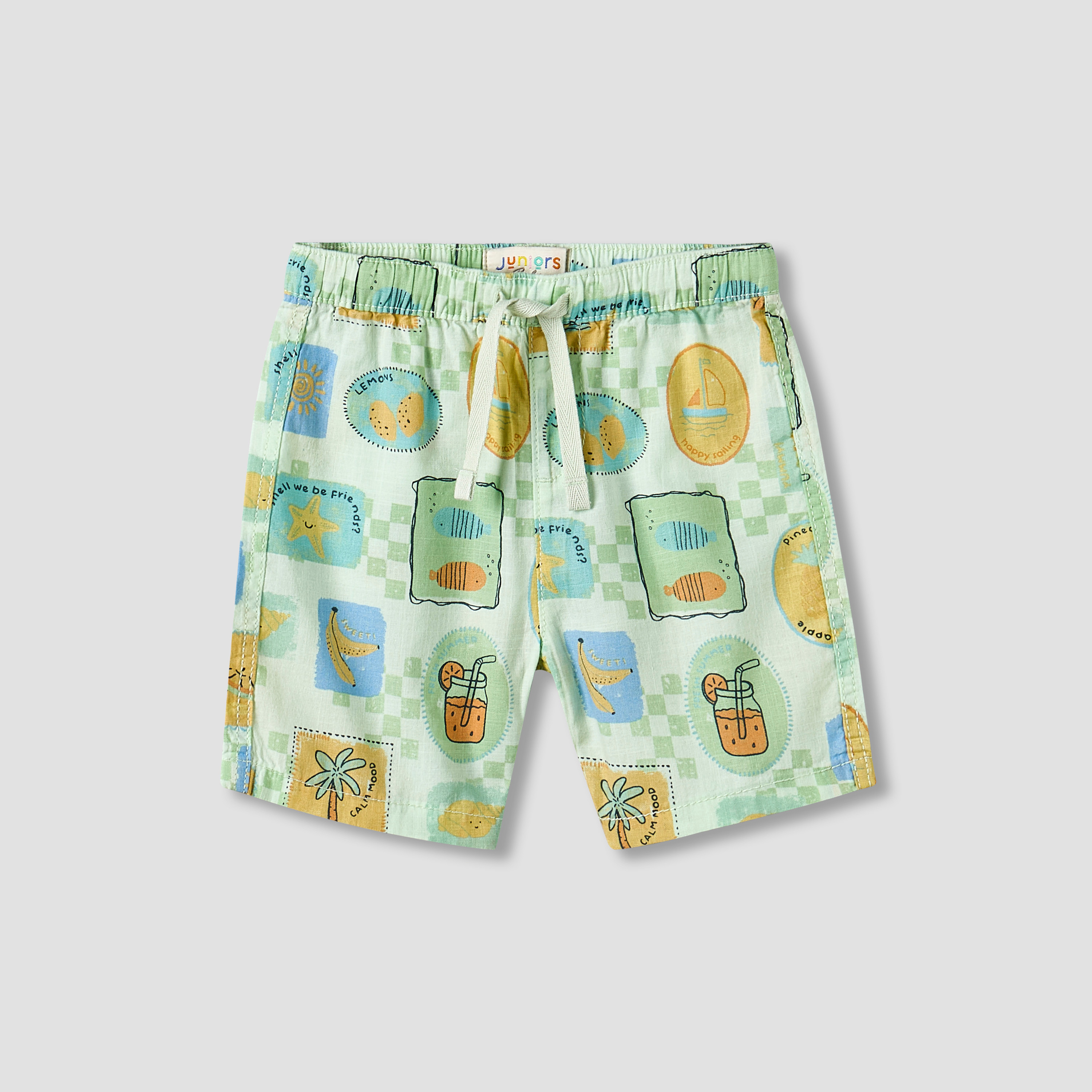 Juniors Collared Short Sleeve Shirt and Shorts Set with Tropical Print-baby-boys-clothing-setsandcoords-image-4