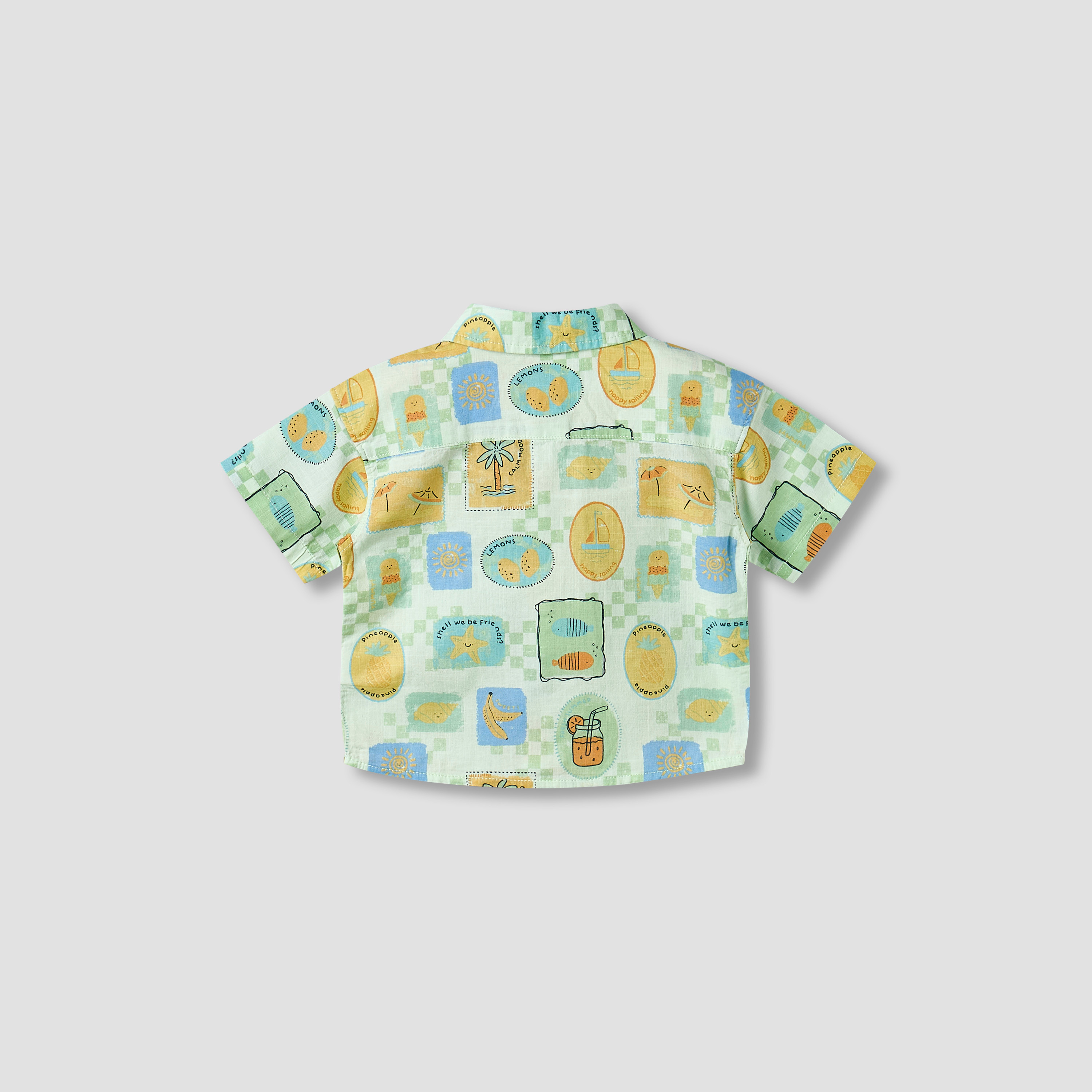 Juniors Collared Short Sleeve Shirt and Shorts Set with Tropical Print-baby-boys-clothing-setsandcoords-image-5