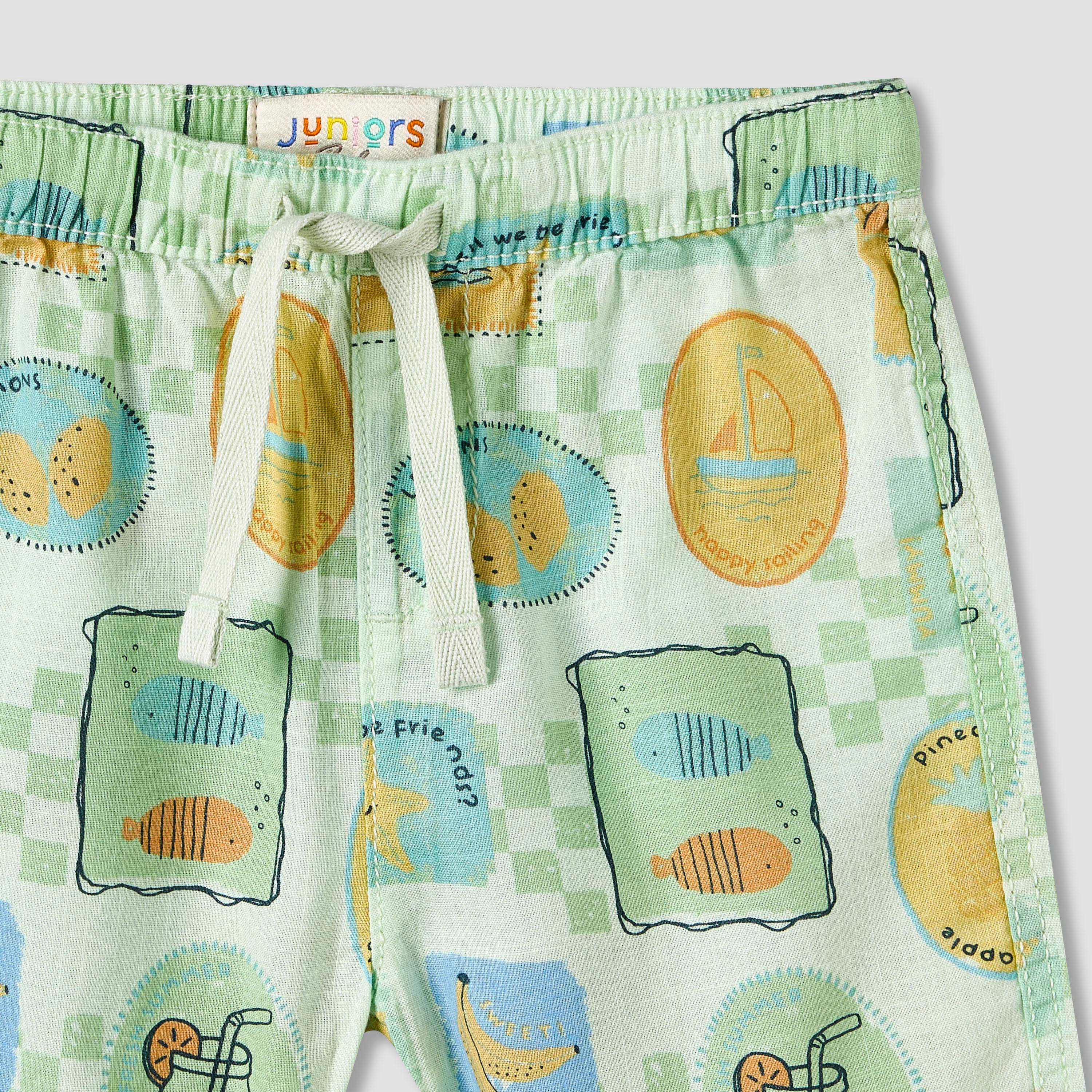 Juniors Collared Short Sleeve Shirt and Shorts Set with Tropical Print-baby-boys-clothing-setsandcoords-image-7