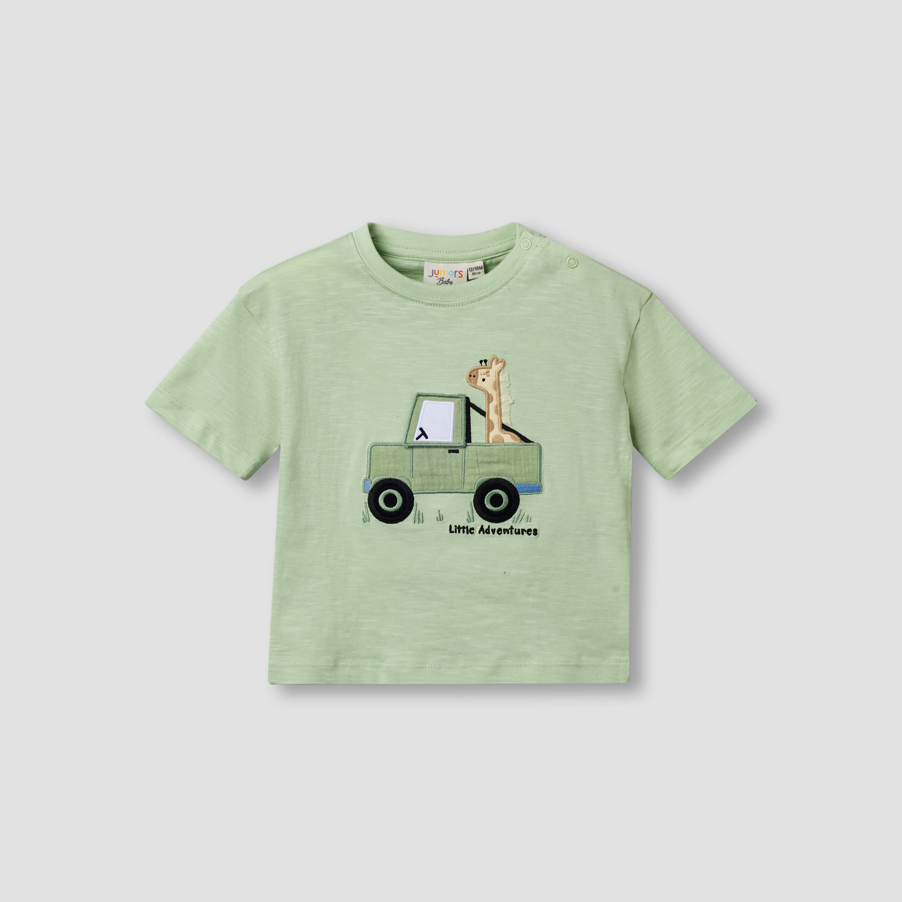 Juniors Crew Neck Short Sleeves T-shirt and Shorts Set with Safari Embroidery-baby-boys-clothing-setsandcoords-image-3