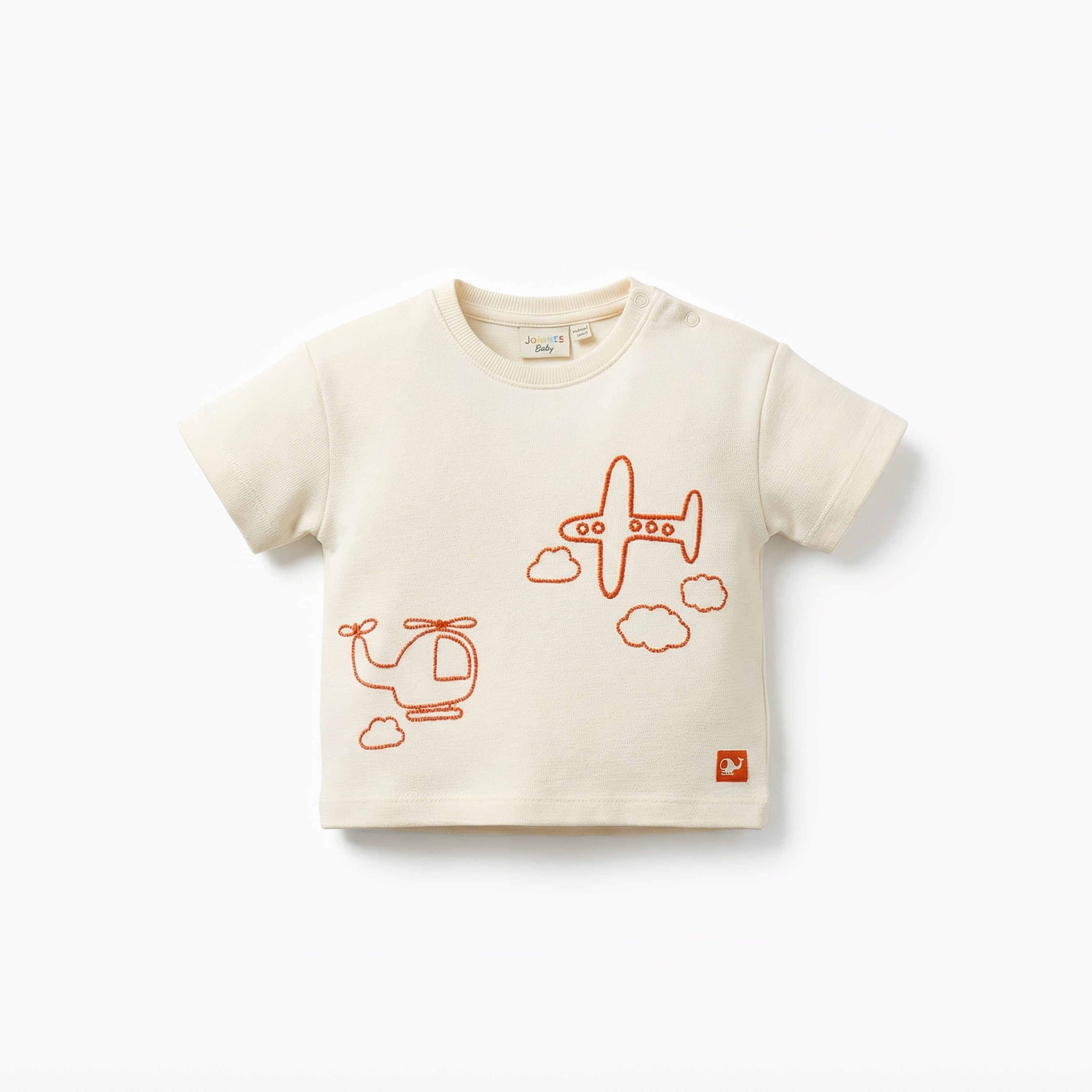 طقم تيشيرت بياقة مستديرة وأكمام قصيرة مع شورت بتطريز من جونيورز-baby-boys-clothing-setsandcoords-image-3