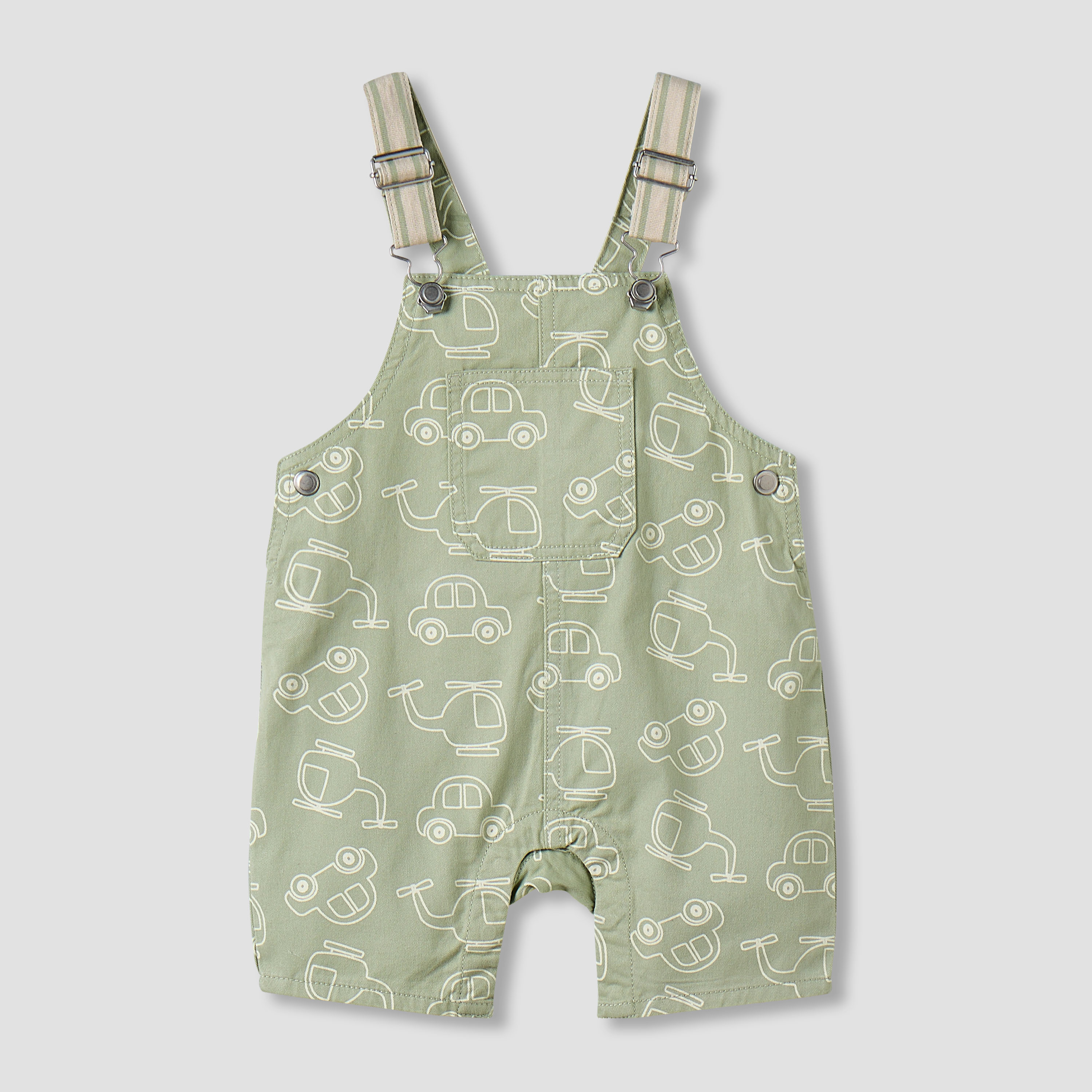 Juniors Crew Neck Short Sleeves T-shirt and Dungaree Set with Vehicle Print-baby-boys-clothing-setsandcoords-image-3