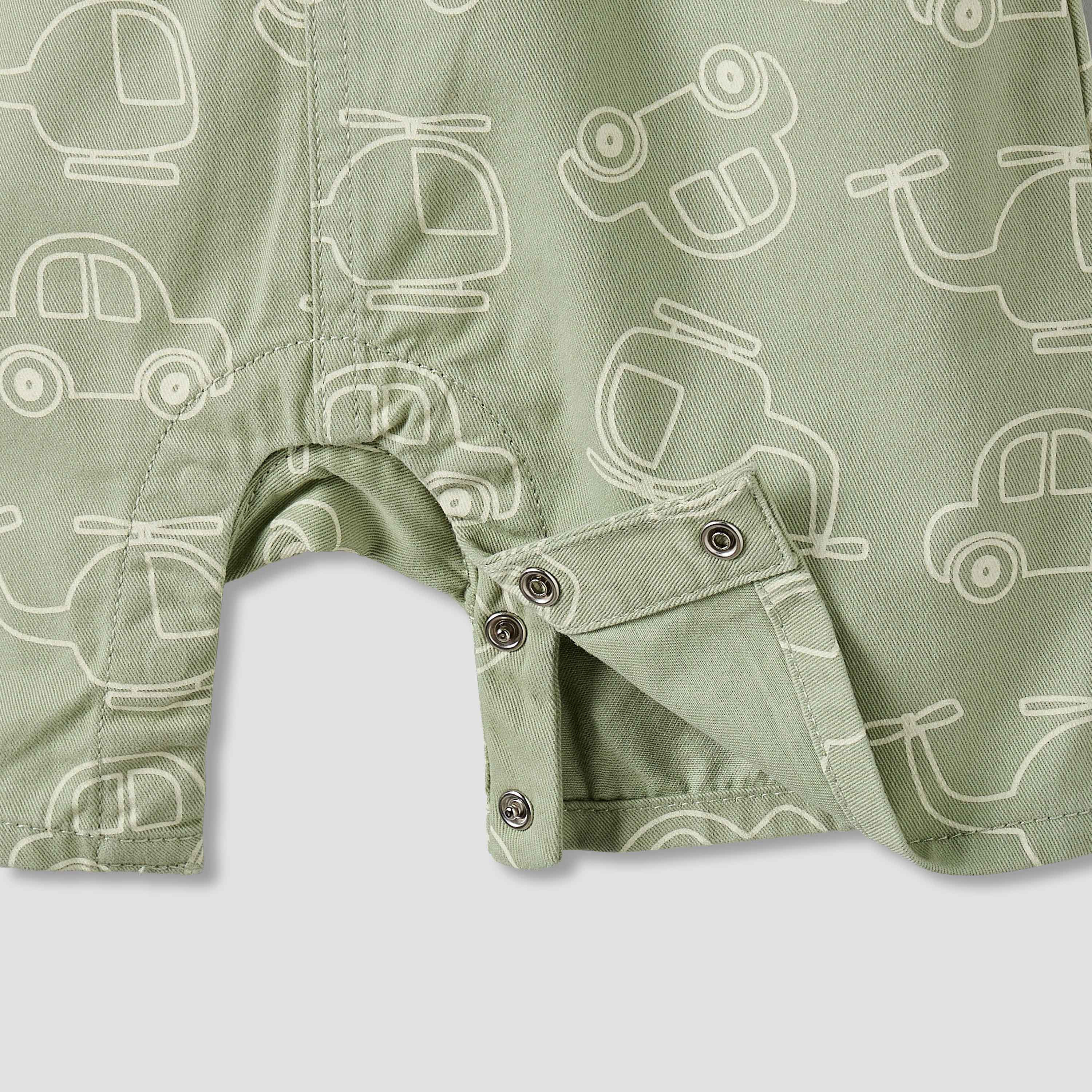 Juniors Crew Neck Short Sleeves T-shirt and Dungaree Set with Vehicle Print-baby-boys-clothing-setsandcoords-image-6