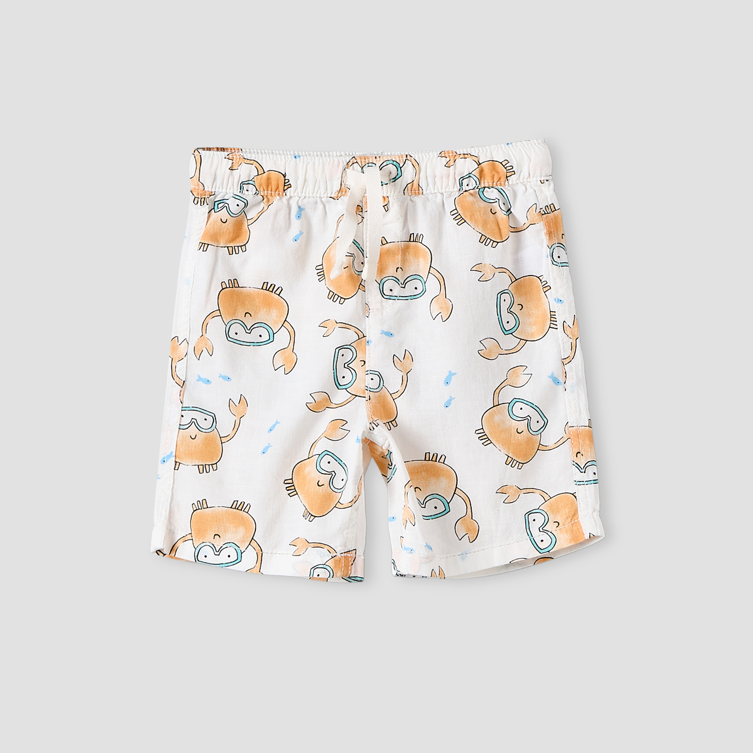 Juniors Collared Short Sleeves Shirt and Shorts Set with Crab Print-baby-boys-clothing-setsandcoords-image-5