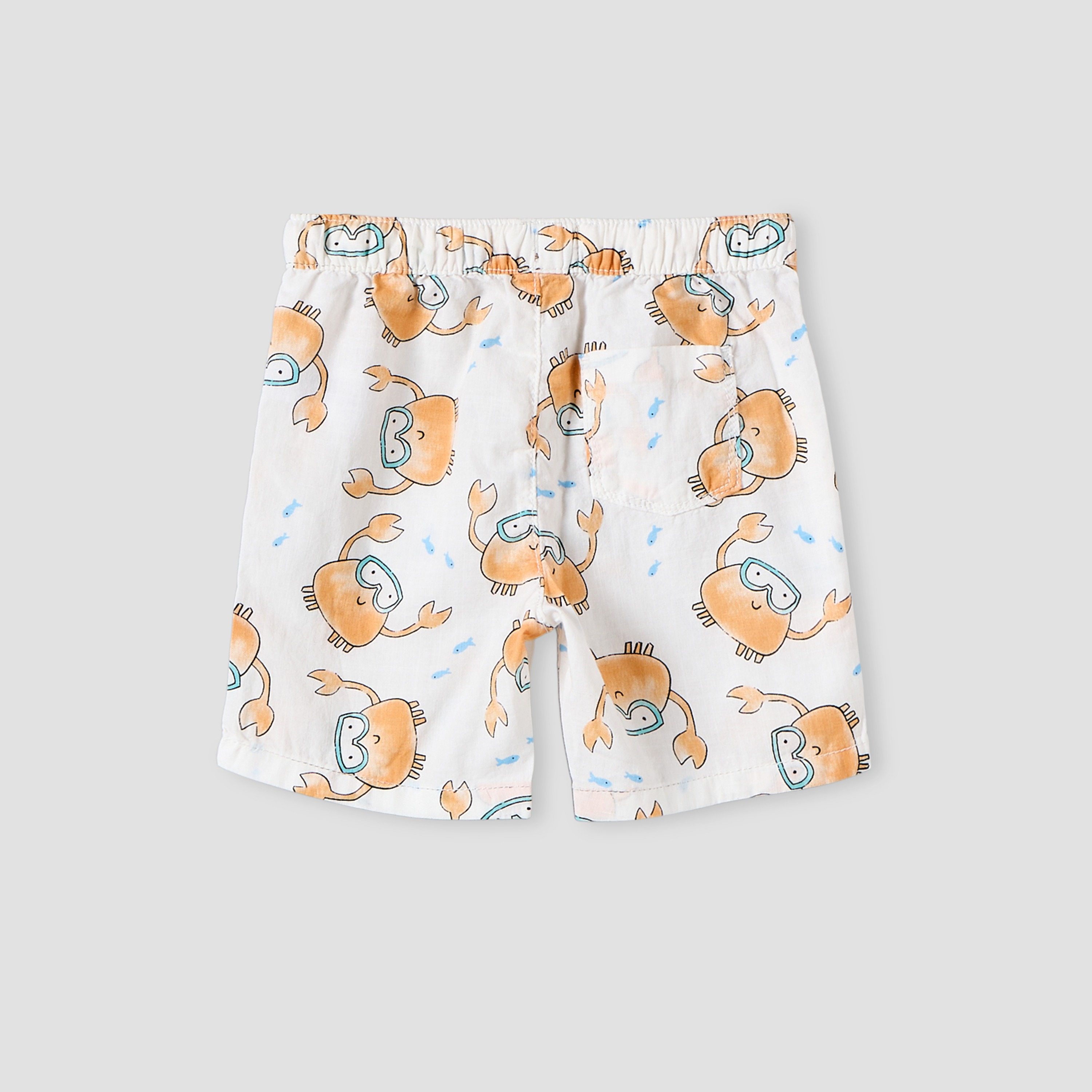 Juniors Collared Short Sleeves Shirt and Shorts Set with Crab Print-baby-boys-clothing-setsandcoords-image-6