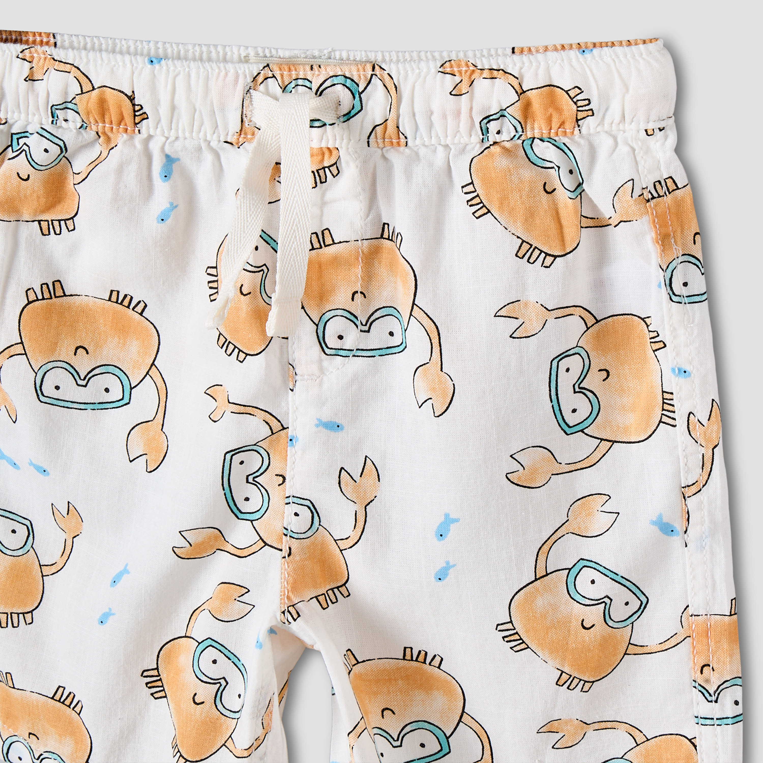 Juniors Collared Short Sleeves Shirt and Shorts Set with Crab Print-baby-boys-clothing-setsandcoords-image-8