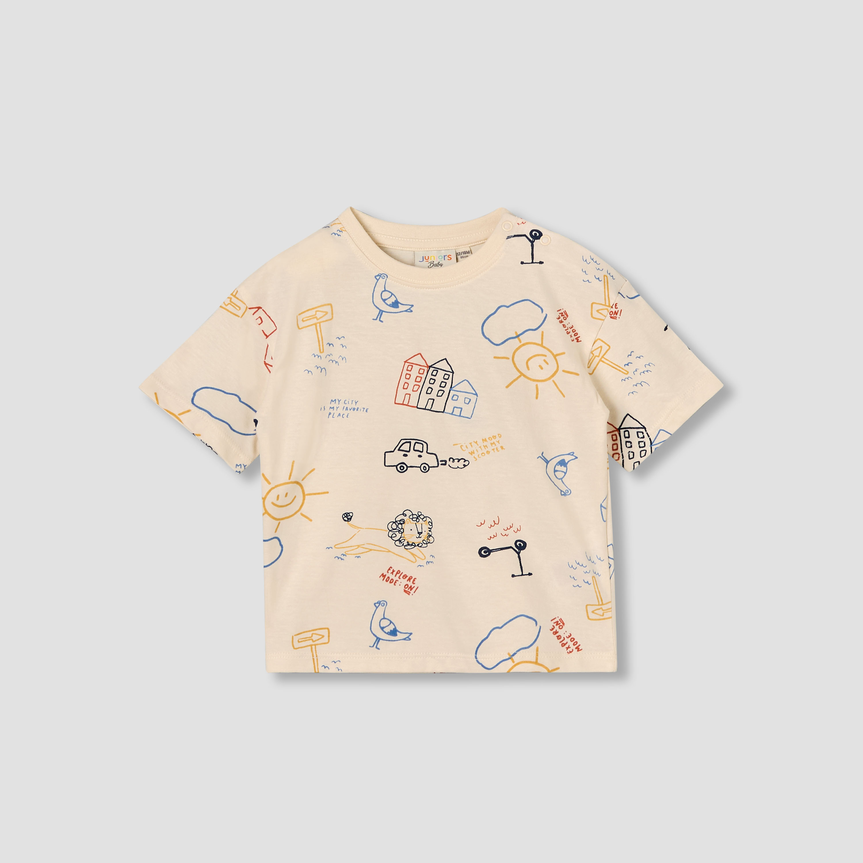 Juniors Crew Neck Short Sleeves T-shirt and Shorts Set with Print-baby-boys-clothing-setsandcoords-image-3