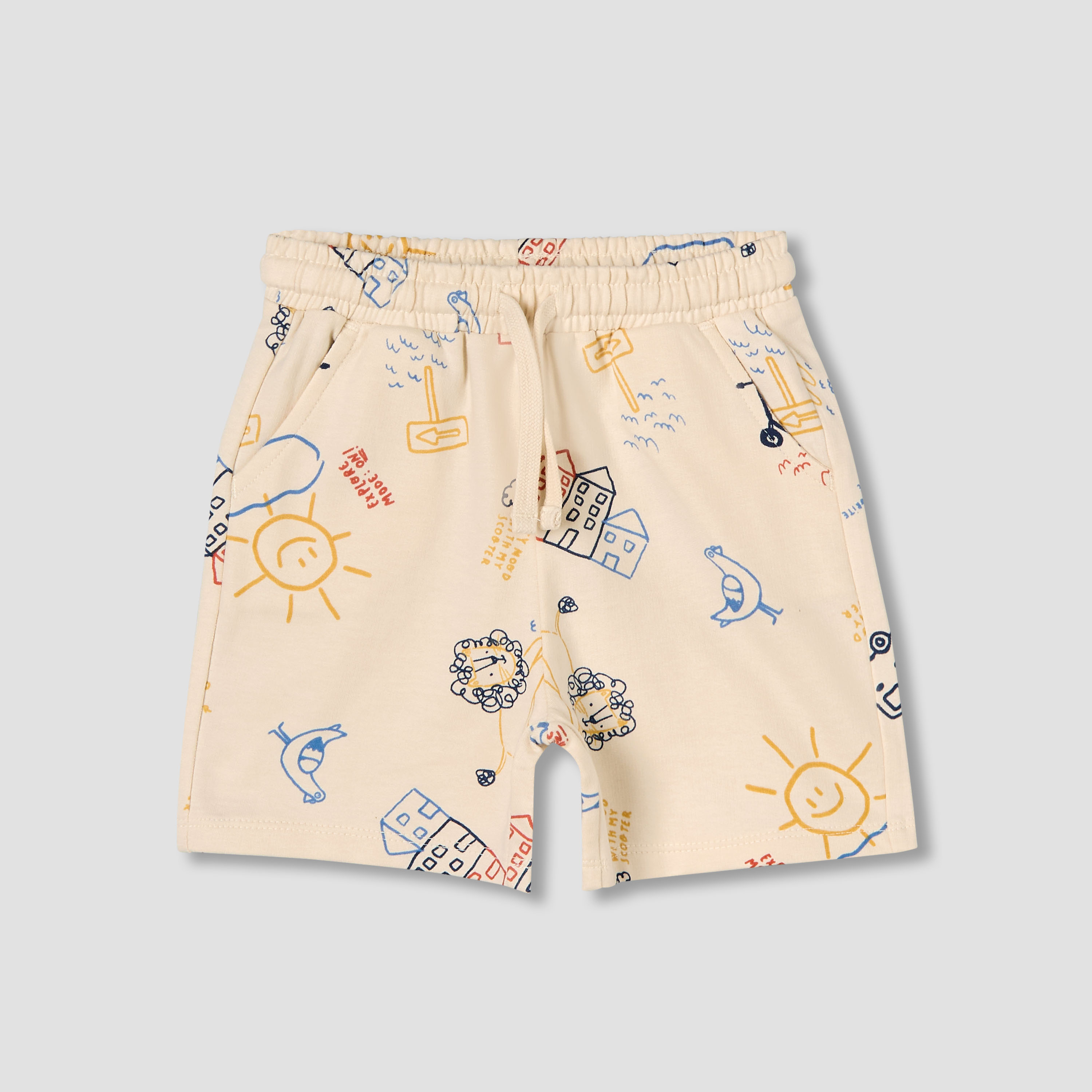 Juniors Crew Neck Short Sleeves T-shirt and Shorts Set with Print-baby-boys-clothing-setsandcoords-image-4