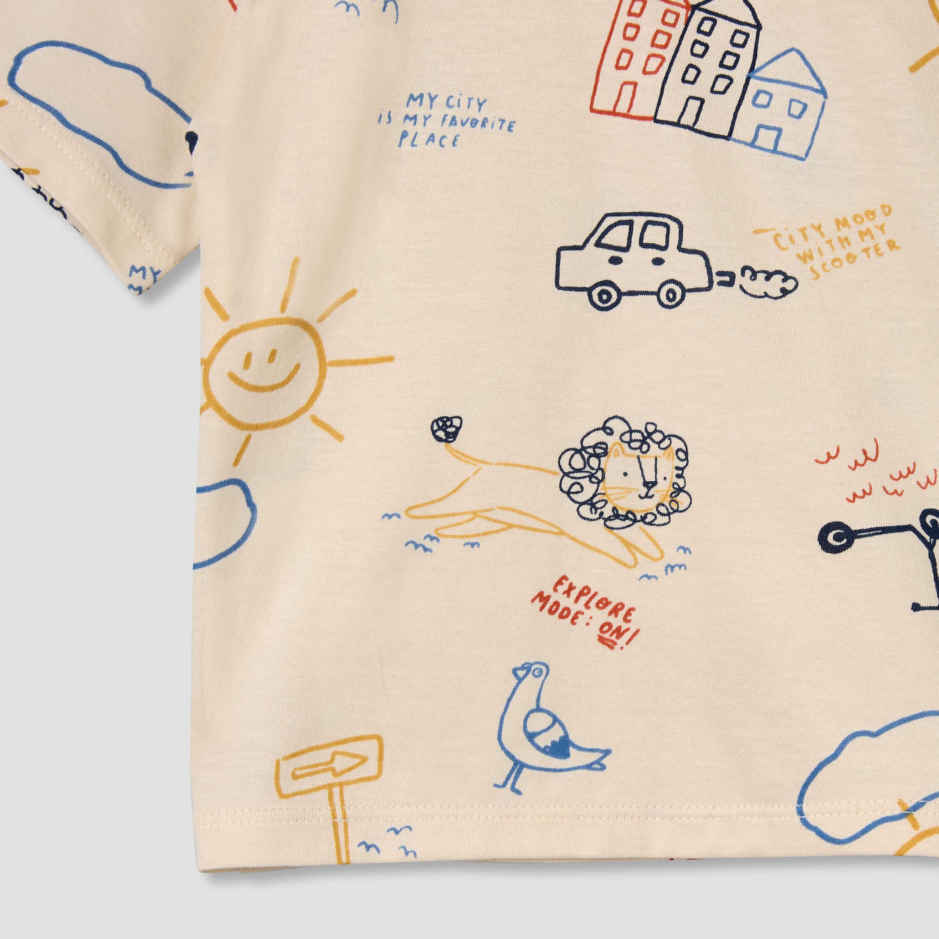 Juniors Crew Neck Short Sleeves T-shirt and Shorts Set with Print-baby-boys-clothing-setsandcoords-image-6