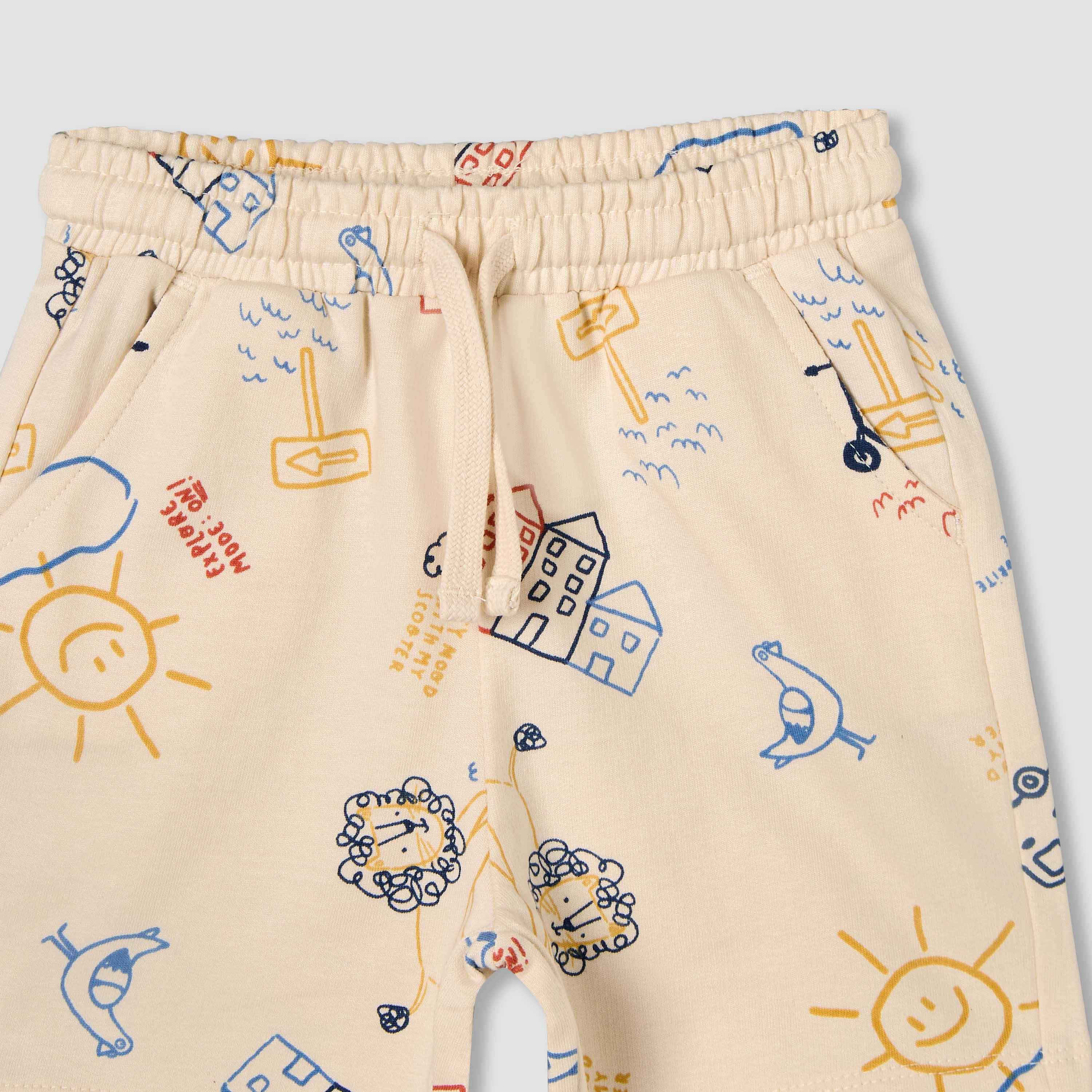 Juniors Crew Neck Short Sleeves T-shirt and Shorts Set with Print-baby-boys-clothing-setsandcoords-image-7