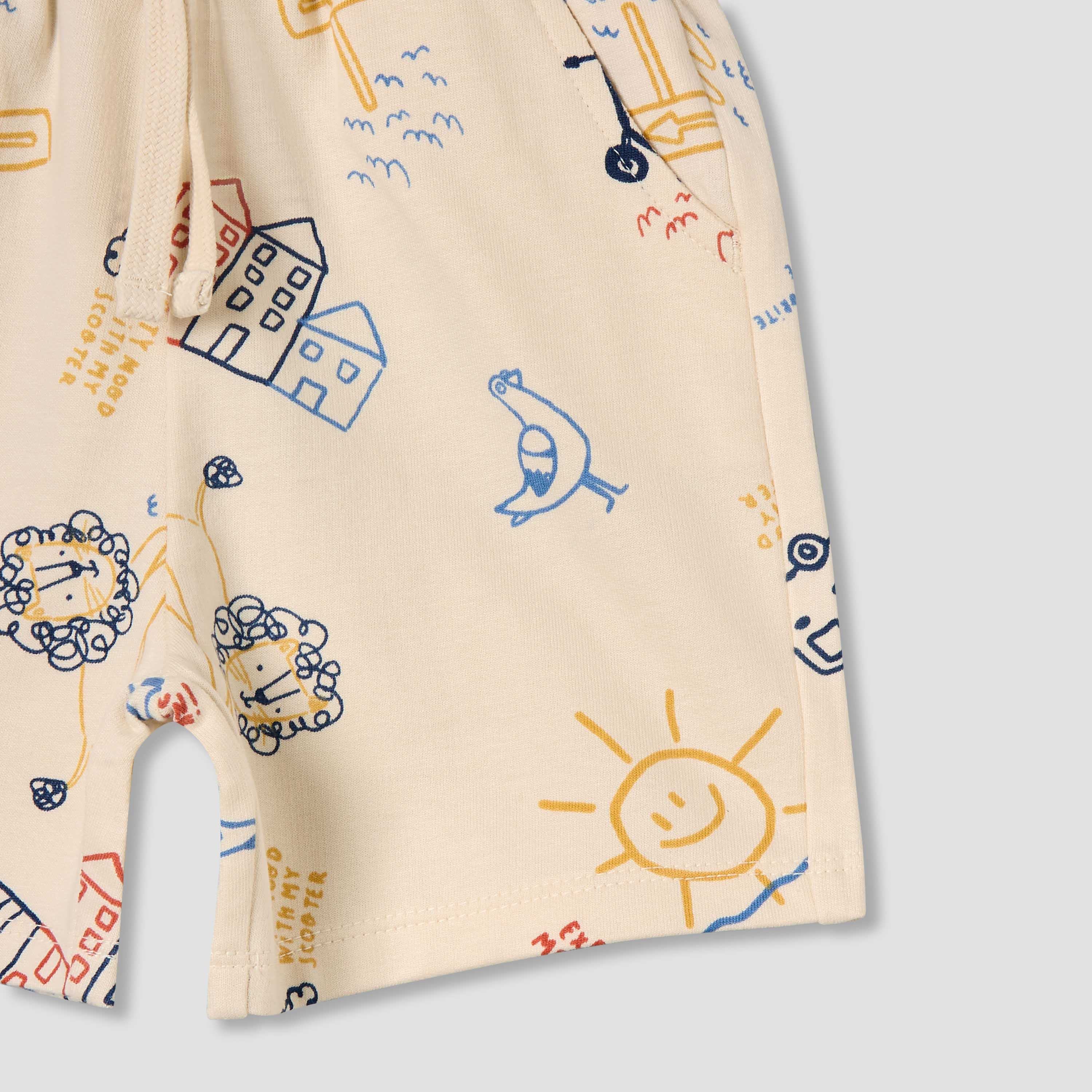 Juniors Crew Neck Short Sleeves T-shirt and Shorts Set with Print-baby-boys-clothing-setsandcoords-image-8