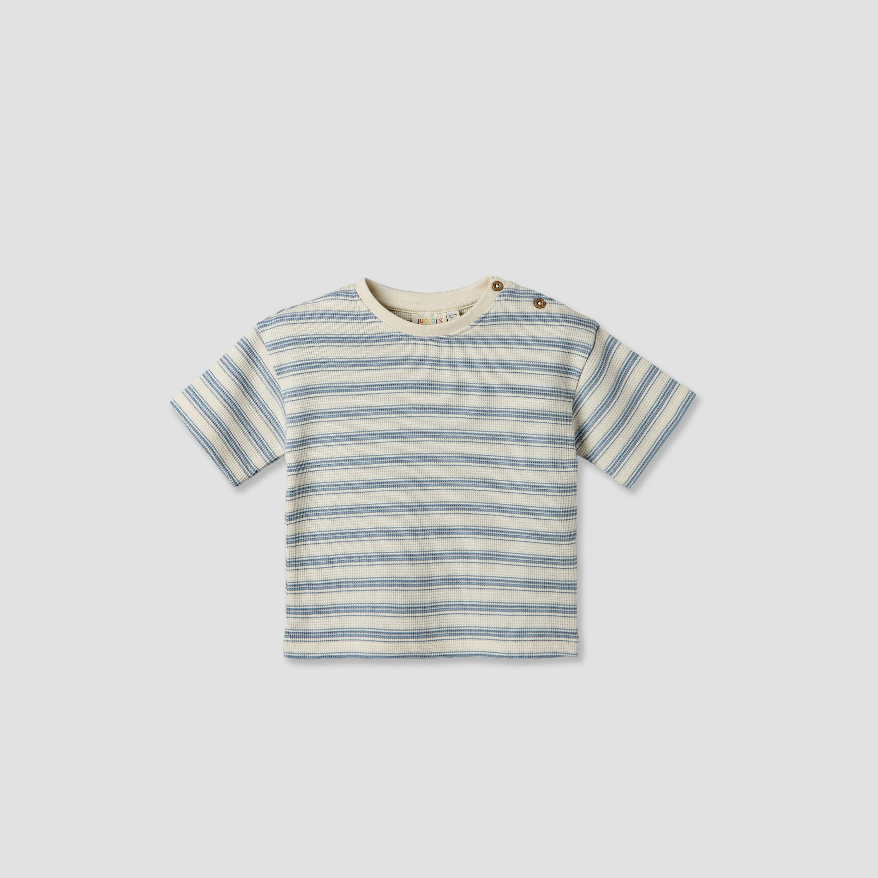 Juniors Crew Neck Short Sleeves T-shirt and Shorts Set with Button Closure-baby-boys-clothing-setsandcoords-image-3