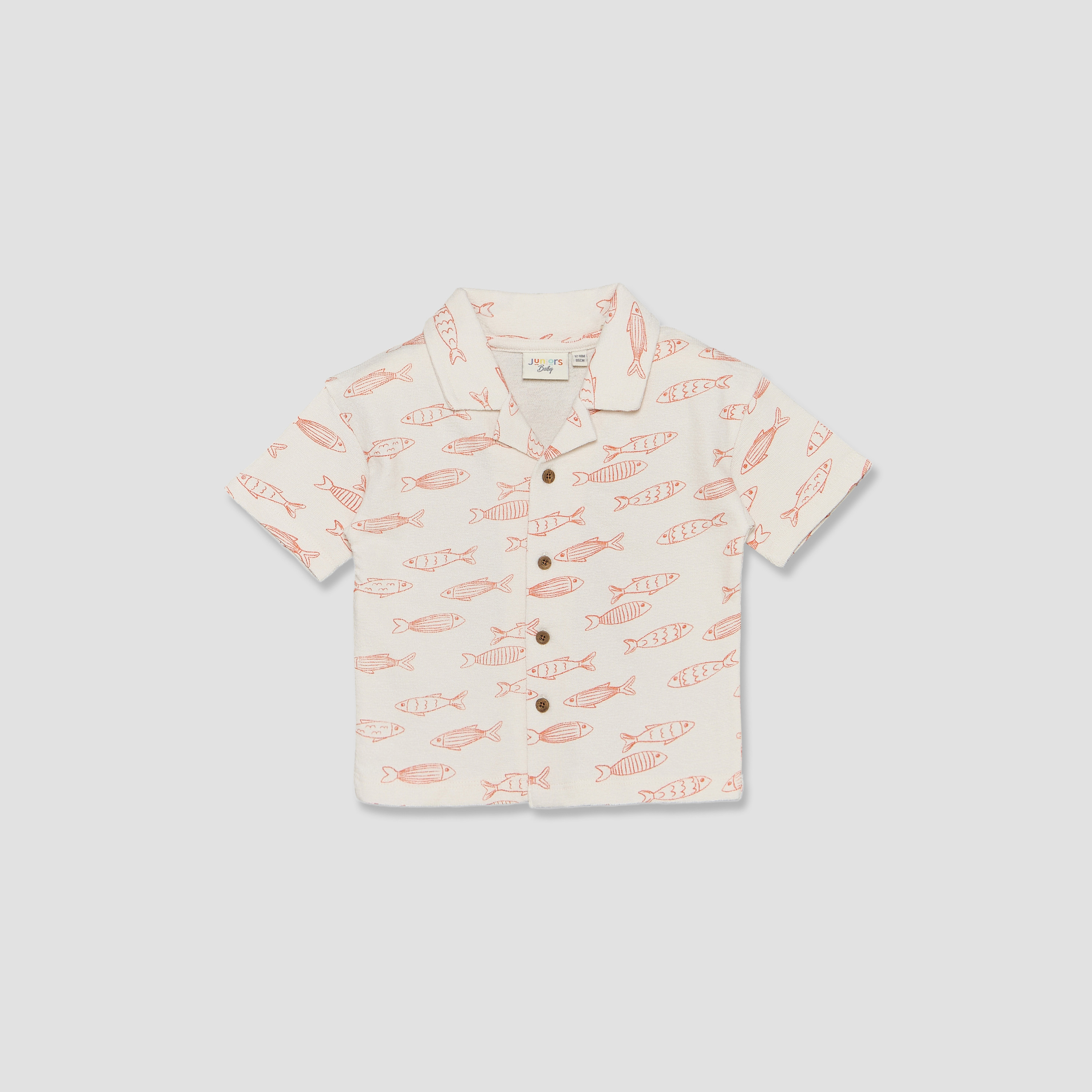 طقم شورت وقميص بياقة وأكمام قصيرة وطبعات سمك من جونيورز-baby-boys-clothing-setsandcoords-image-3