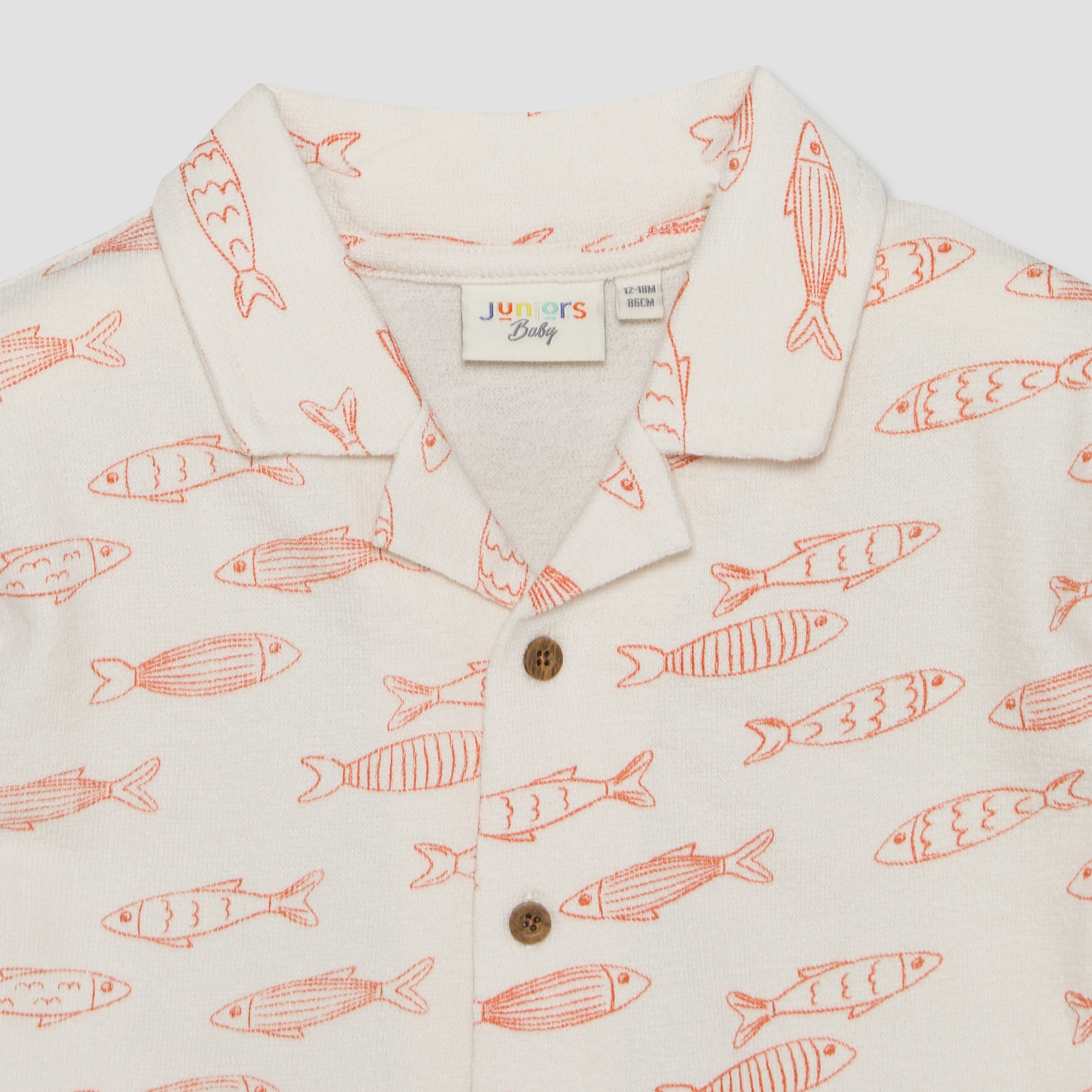 طقم شورت وقميص بياقة وأكمام قصيرة وطبعات سمك من جونيورز-baby-boys-clothing-setsandcoords-image-7