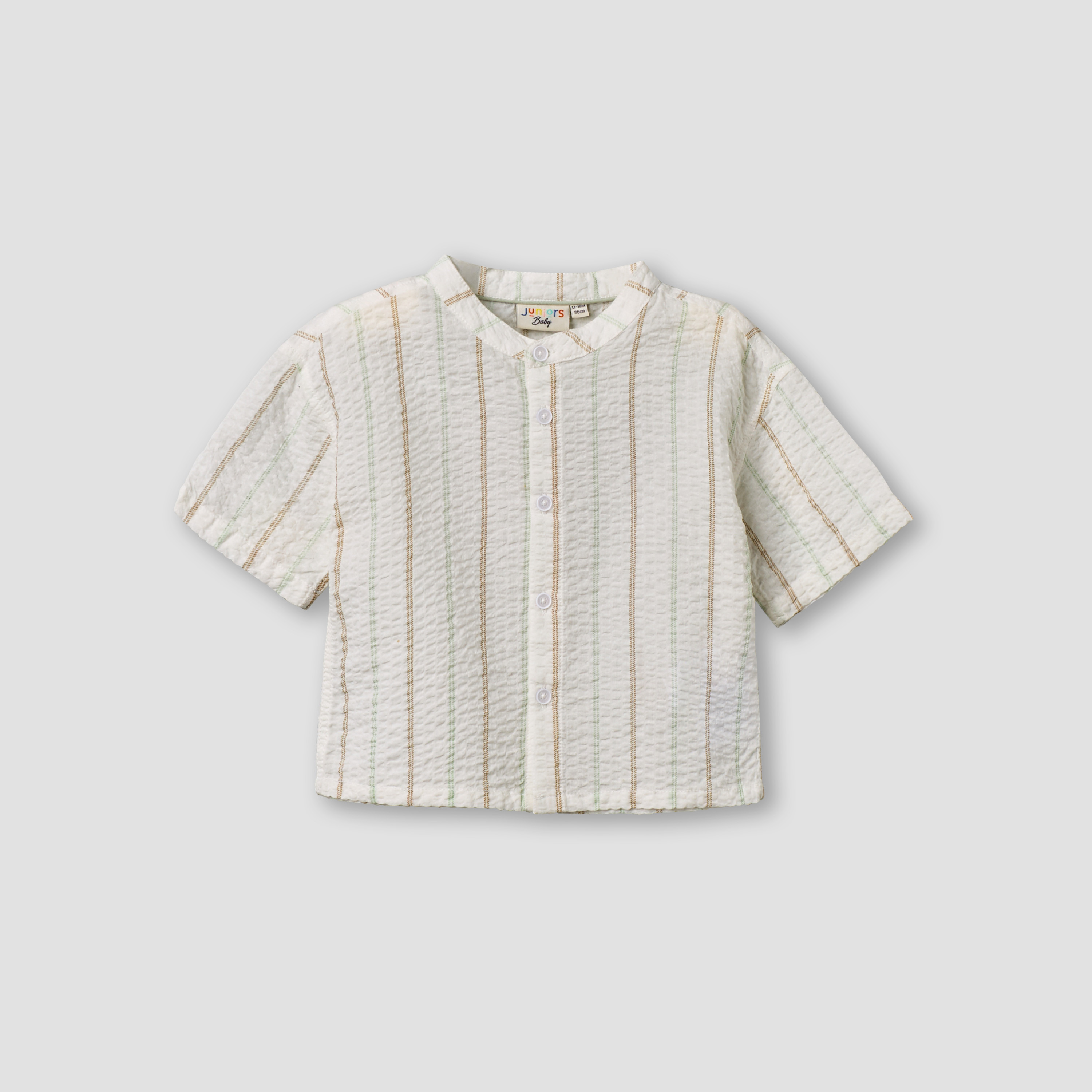 Juniors Mandarin Collar Short Sleeve Shirt and Dungaree Set with Pockets-baby-boys-clothing-setsandcoords-image-3